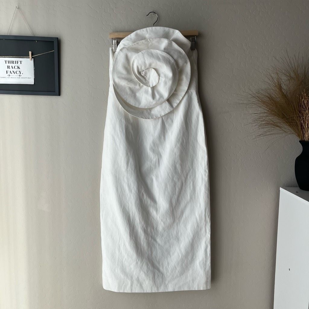 Mara Hoffman Mara Hoffman Maia Ivory White Hemp Strapless Midi Cocktail D Size M / US 6-8 / IT 42-44 - 2 Thumbnail