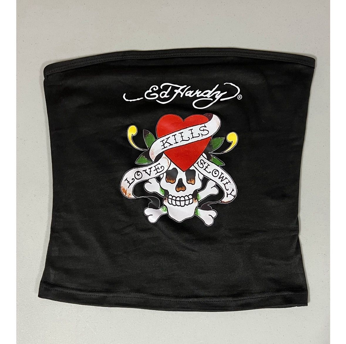 Ed Hardy Ed Hardy ‘Love Kills Slowly’ Graphic Tube Top Shirt Size S♥️✨ Size S / US 4 / IT 40 - 1 Thumbnail
