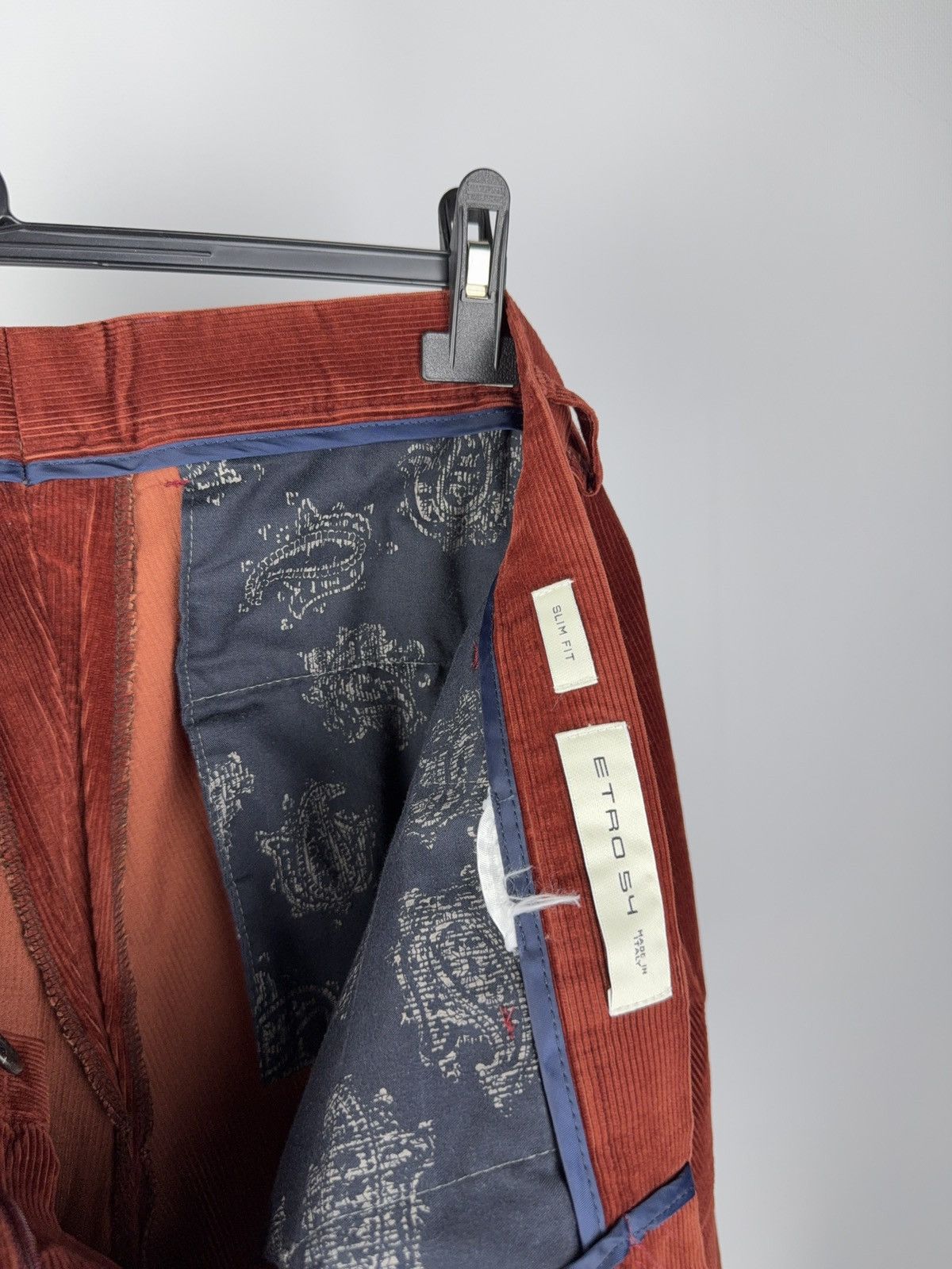Etro Luxury Etro Slim Fit Corduroy Pants Rust Red Italian Luxury Size US 36 / EU 52 - 7 Thumbnail