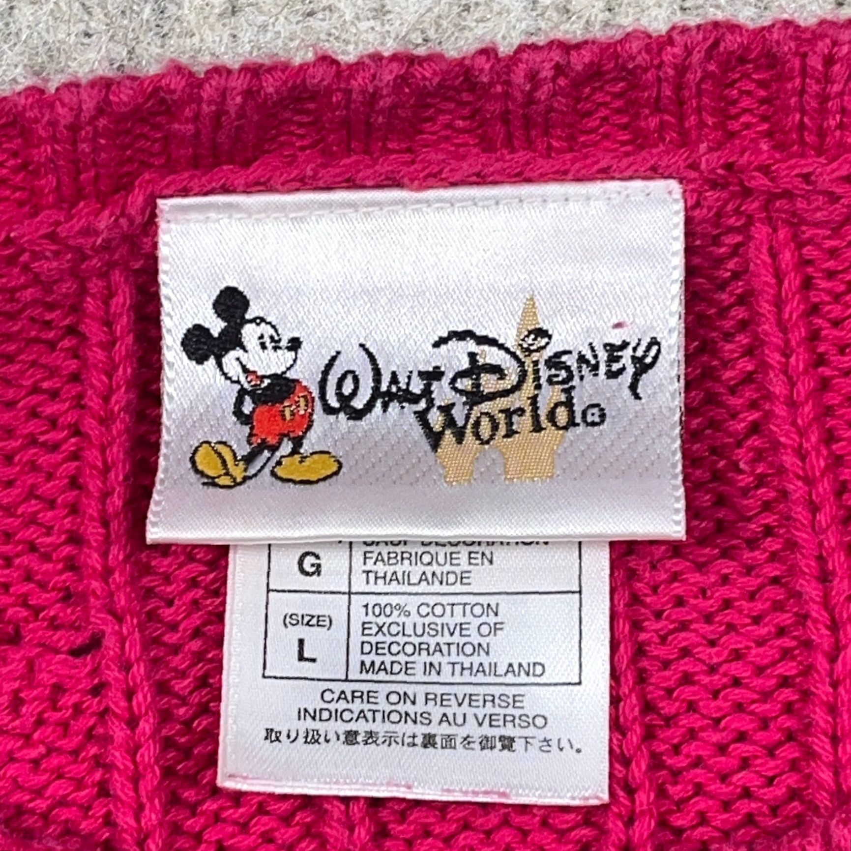 Disney Disney Women Pink Cable-Knit Pullover Sweater Mickey Mouse Walt World Crew Neck L Size L / US 10 / IT 46 - 4 Thumbnail