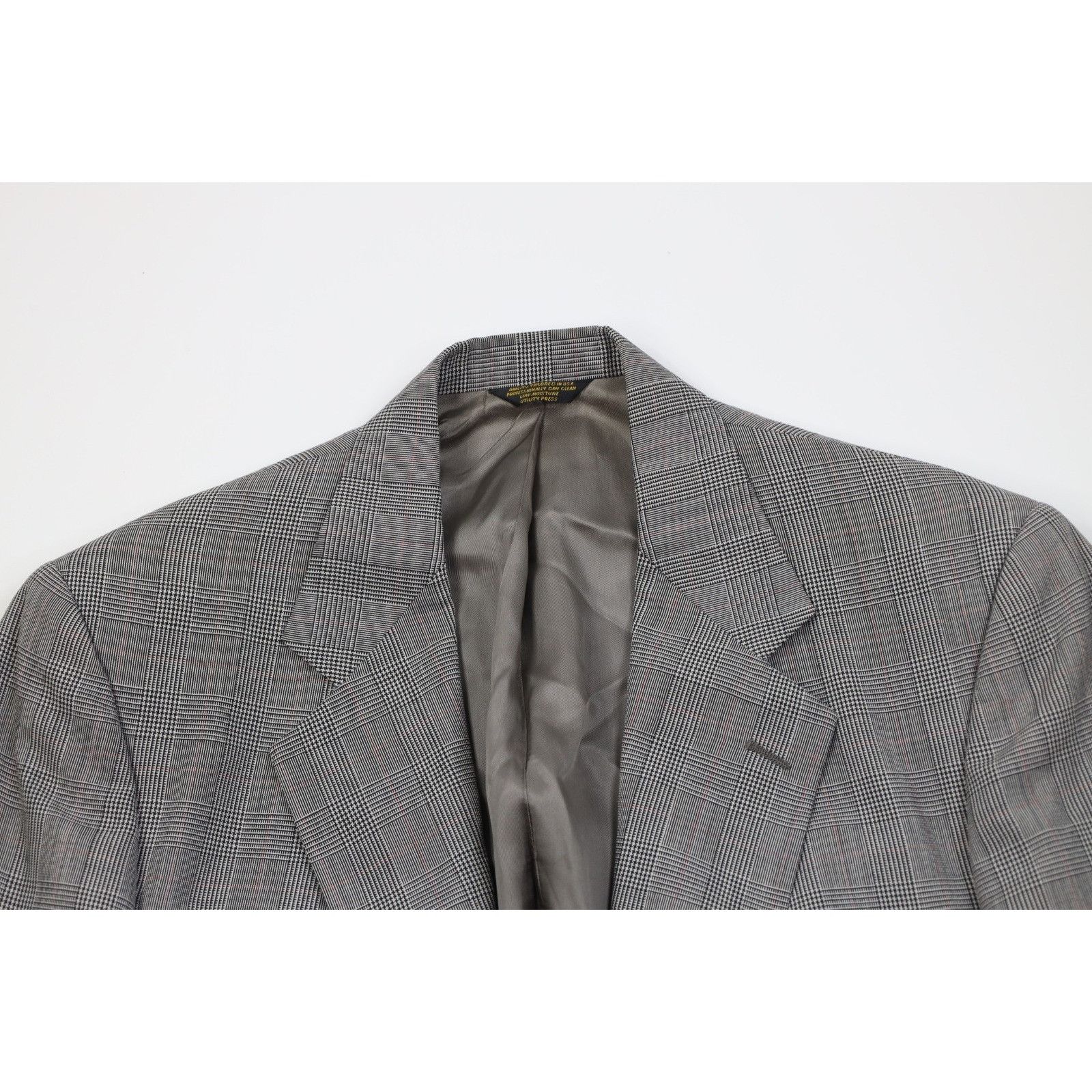 Vintage Vintage 70s Palm Beach 2 Piece Wool Suit Wedding Houndstooth Size 44L - 3 Thumbnail