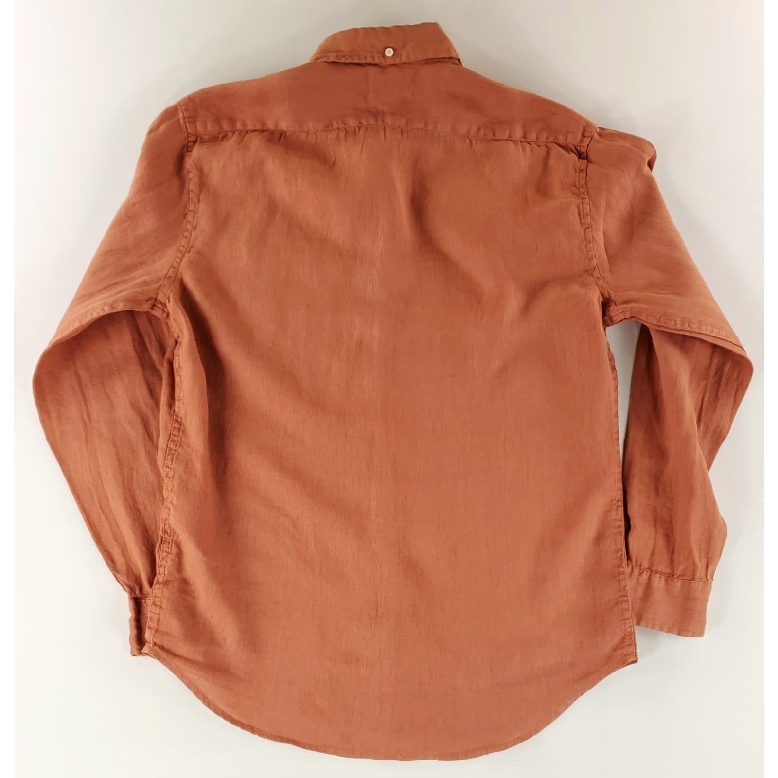 Taylor Stitch Taylor Stitch Shirt Long Sleeve 100% Linen Burnt Orange Lightweight Mens L 42 Shirt Mens L Orange Linen Burnt Orange Size US L / EU 52-54 / 3 - 3 Thumbnail