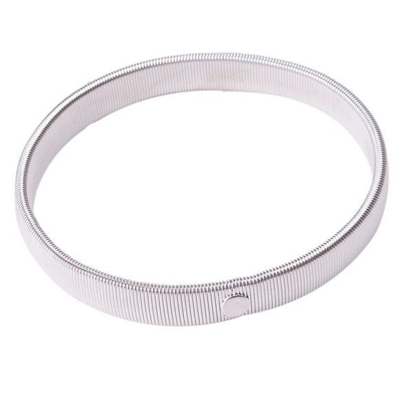 Other Men Stainless Steel Style Elastic Metal Armband Bracelet (S) Size ONE SIZE - 3 Thumbnail