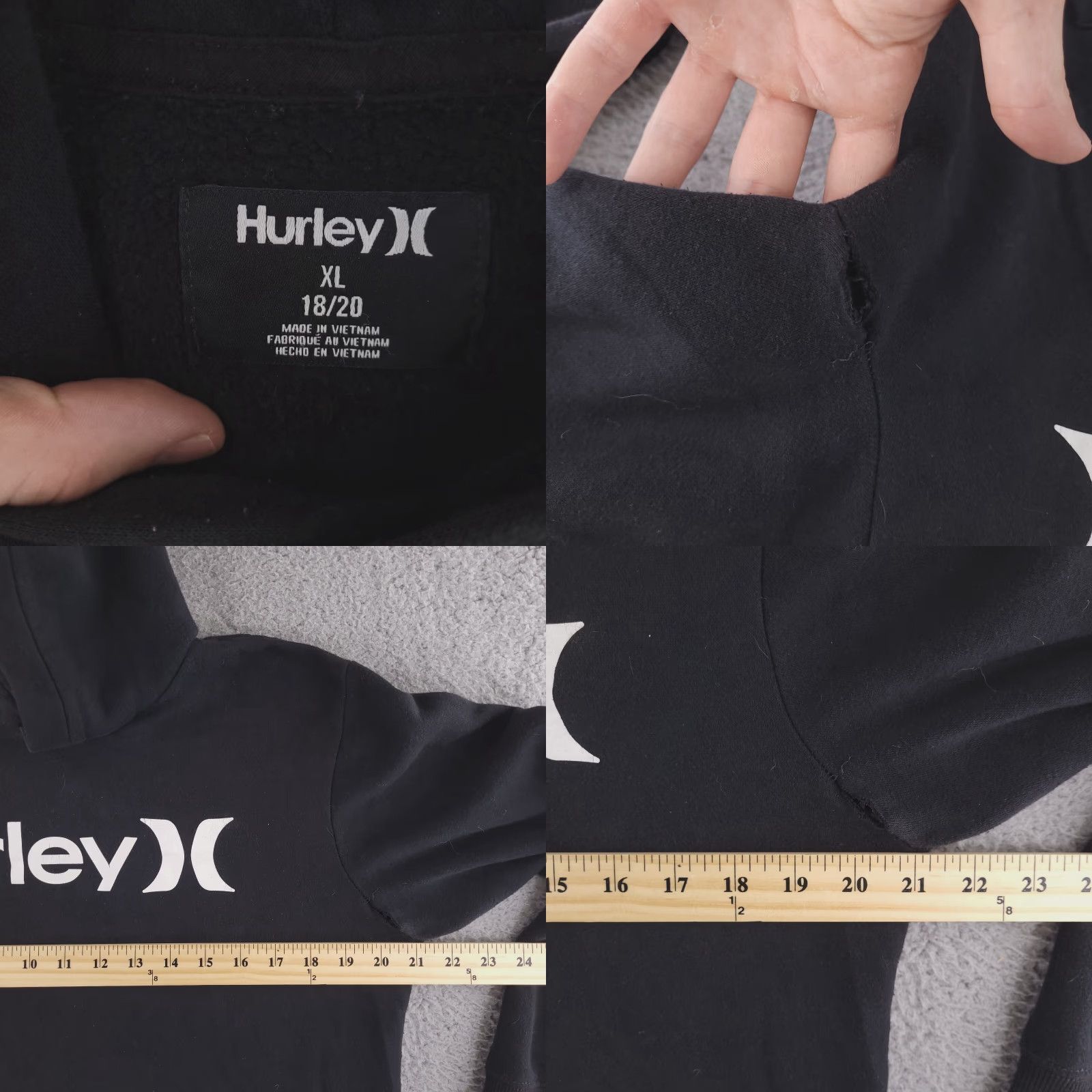 Hurley Hurley Hoodie Mens Small Sweatshirt Black White Pullover Hoodie Mens Small Black Hurley Shirt Size US S / EU 44-46 / 1 - 8 Thumbnail