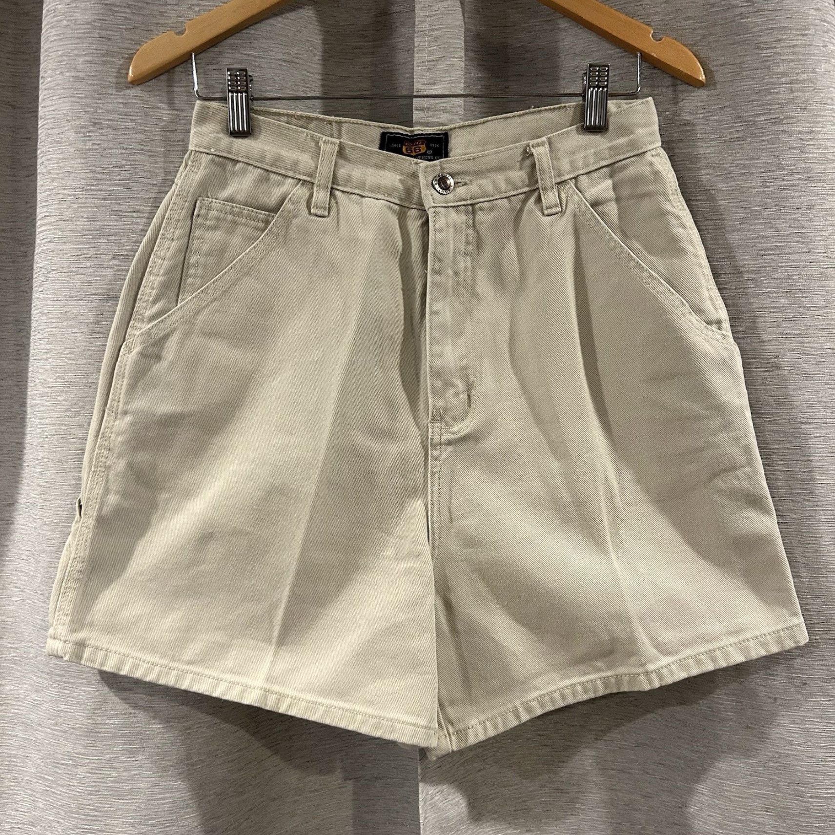 Route 66 Route 66 Denim Shorts Women's 11/12 High Rise Mom Carpenter 5-Pocket Tan Denim Short Casual Vintage 80s 90s Hip Hop Hippie Retro Beach Girls Womens Size 32" / US 10 / IT 46 - 2 Thumbnail