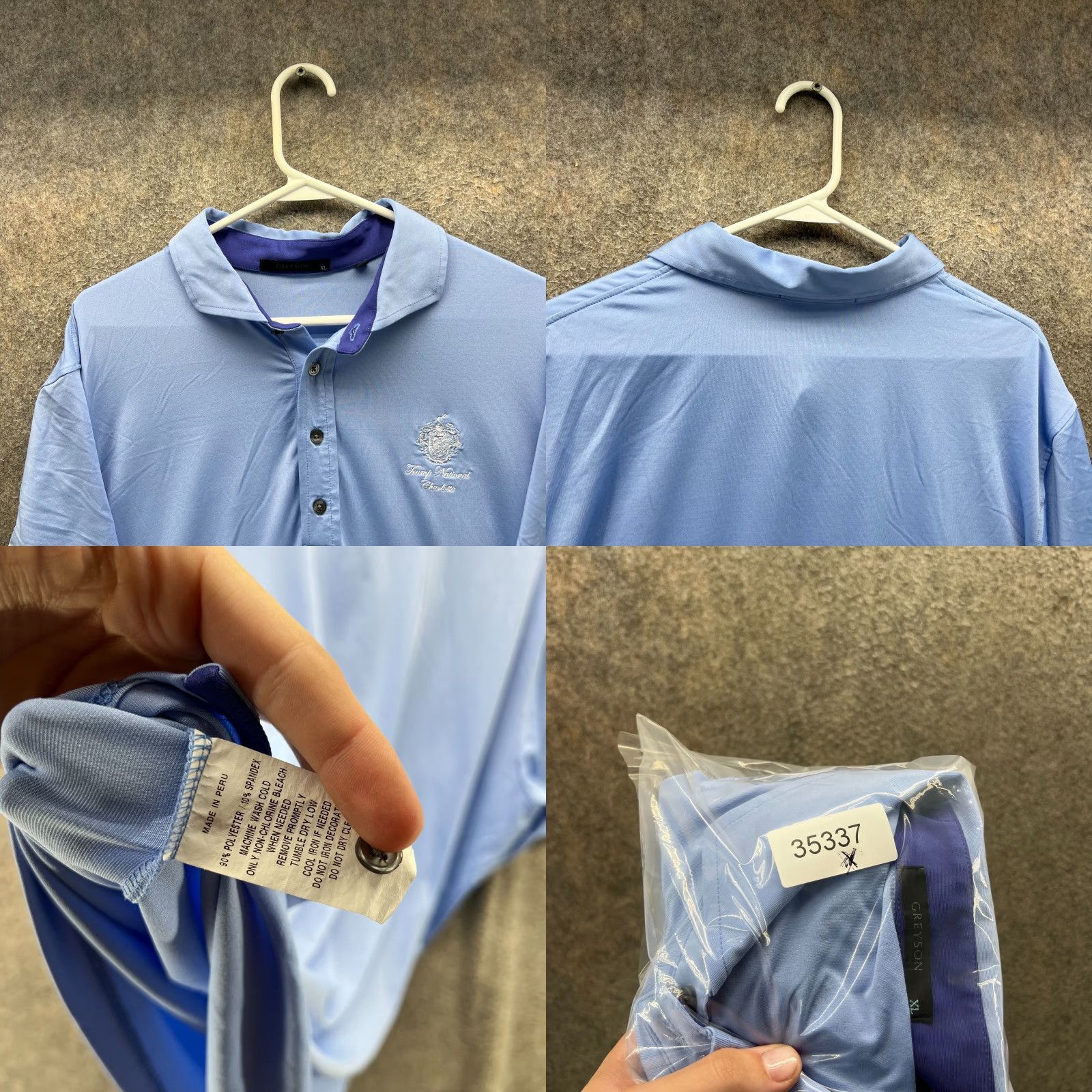 Vintage Greyson Polo Shirt Men XL Blue Golf Knit Embroidery Size US XL / EU 56 / 4 - 8 Thumbnail