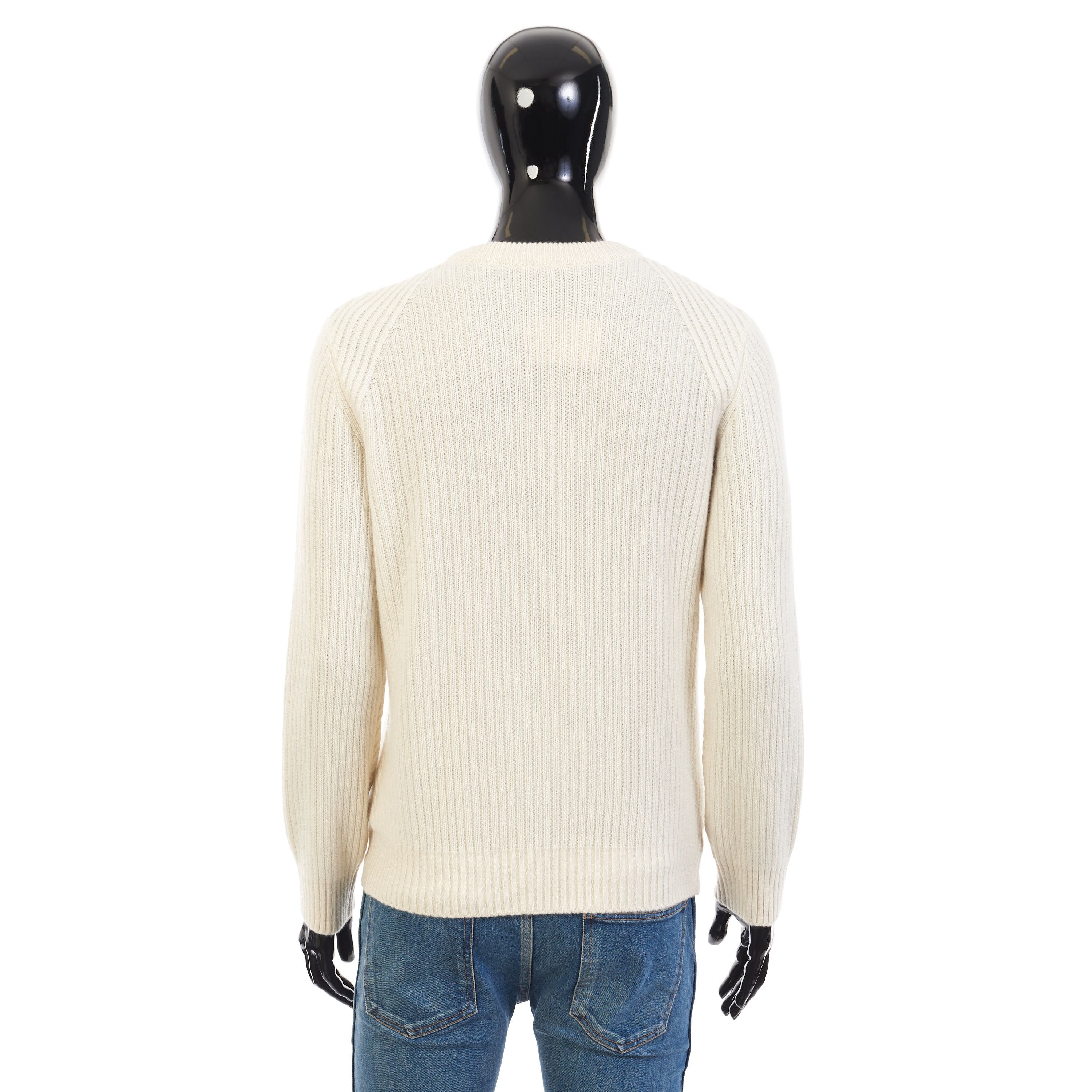 Brioni Ivory White Crew Neck Sweater - Sustainable Cashmere Size US XL / EU 56 / 4 - 5 Thumbnail