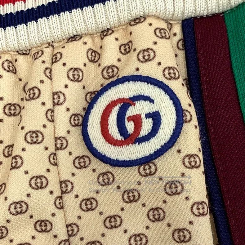 Gucci Gucci Size S Light brown logo old flower full print striped Size 42" / US 20 - 6 Thumbnail