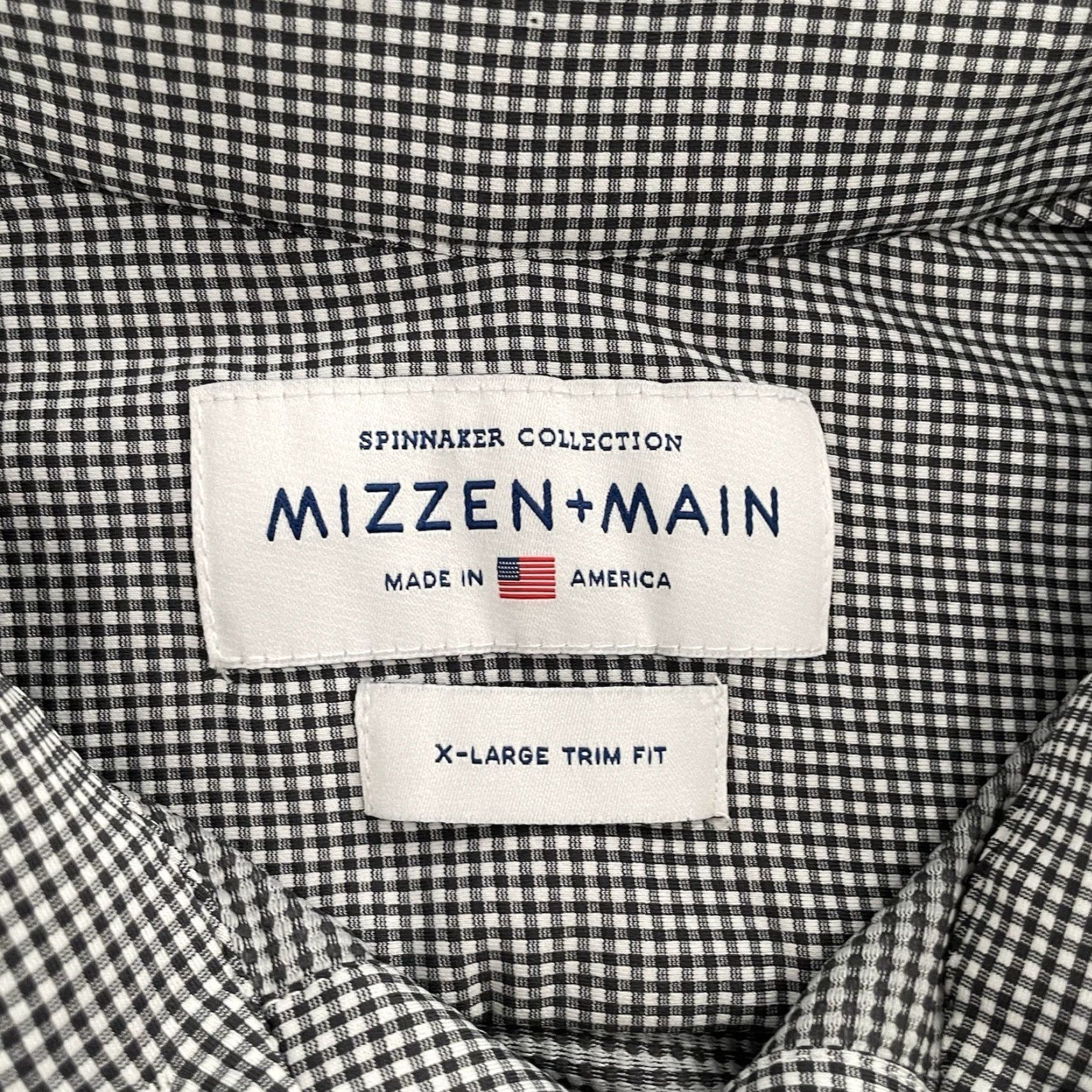 Mizzen+Main Mizzen+Main Shirt Adult Button Up XL Black White Stretch Trim Fit Made American Size US XL / EU 56 / 4 - 5 Thumbnail