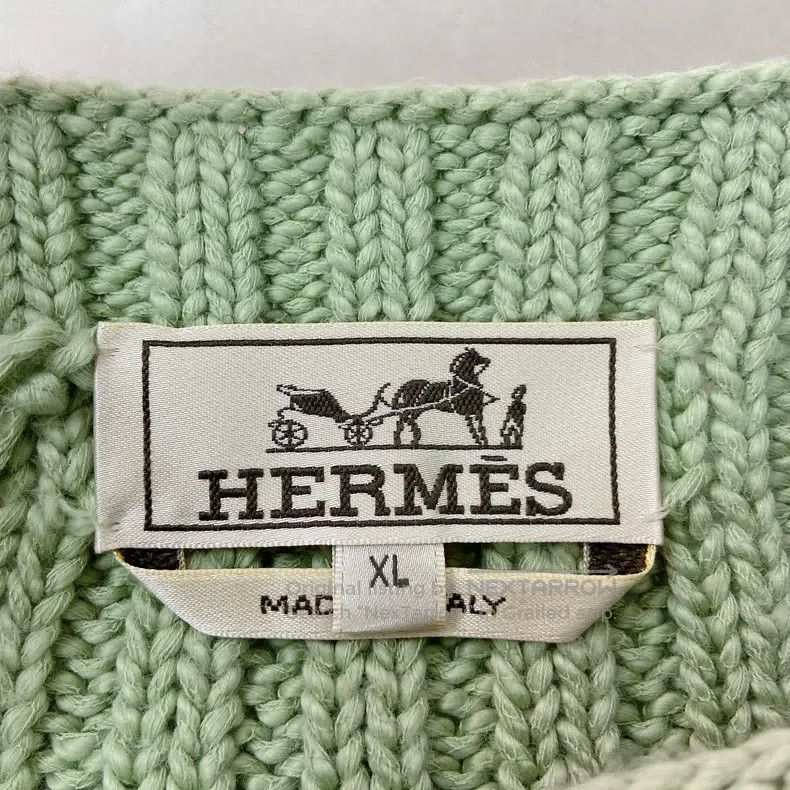 Hermes Hermes Green Knit Sweater Size US XL / EU 56 / 4 - 6 Thumbnail