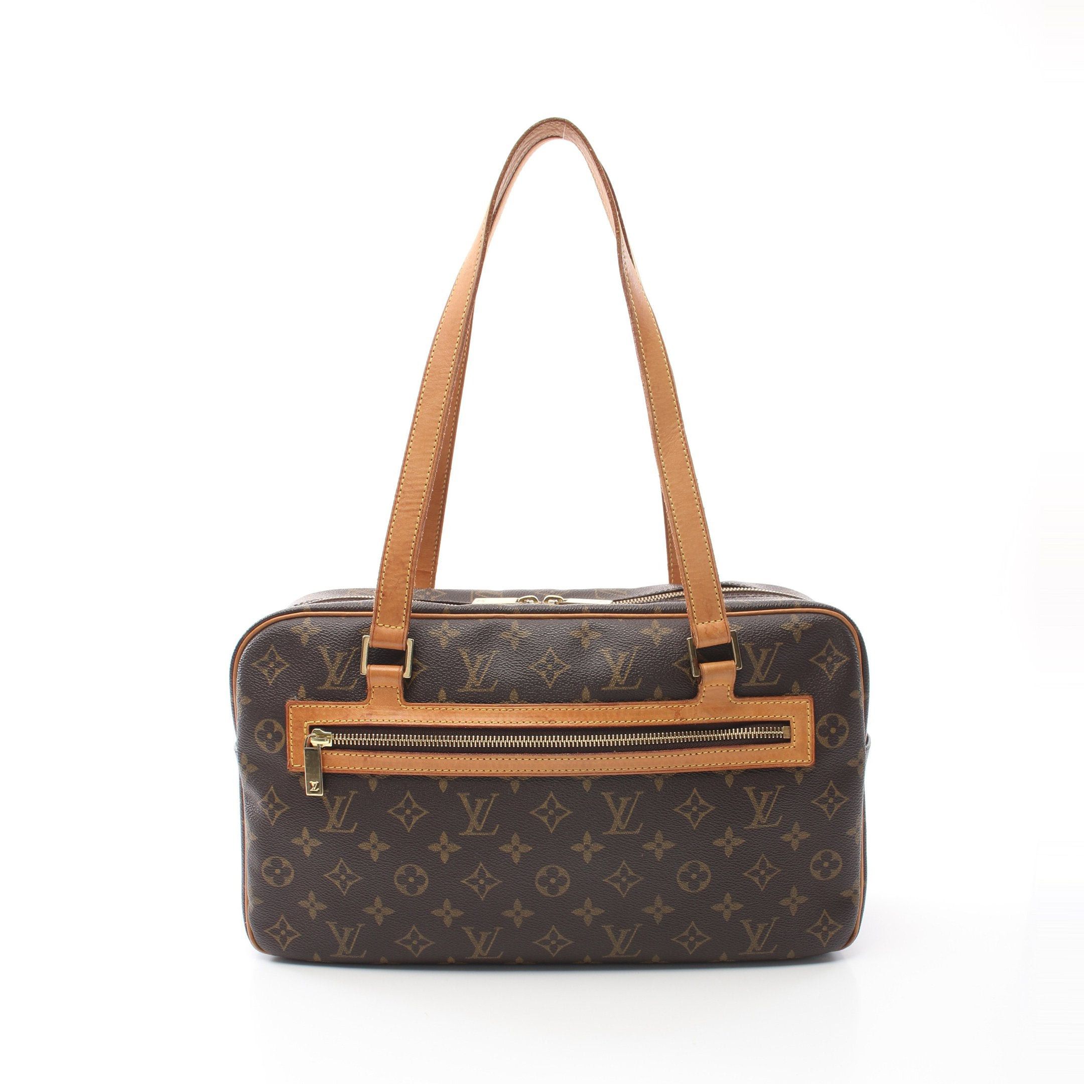 Louis Vuitton Cite Gm Monogram Shoulder Bag Leather Brown