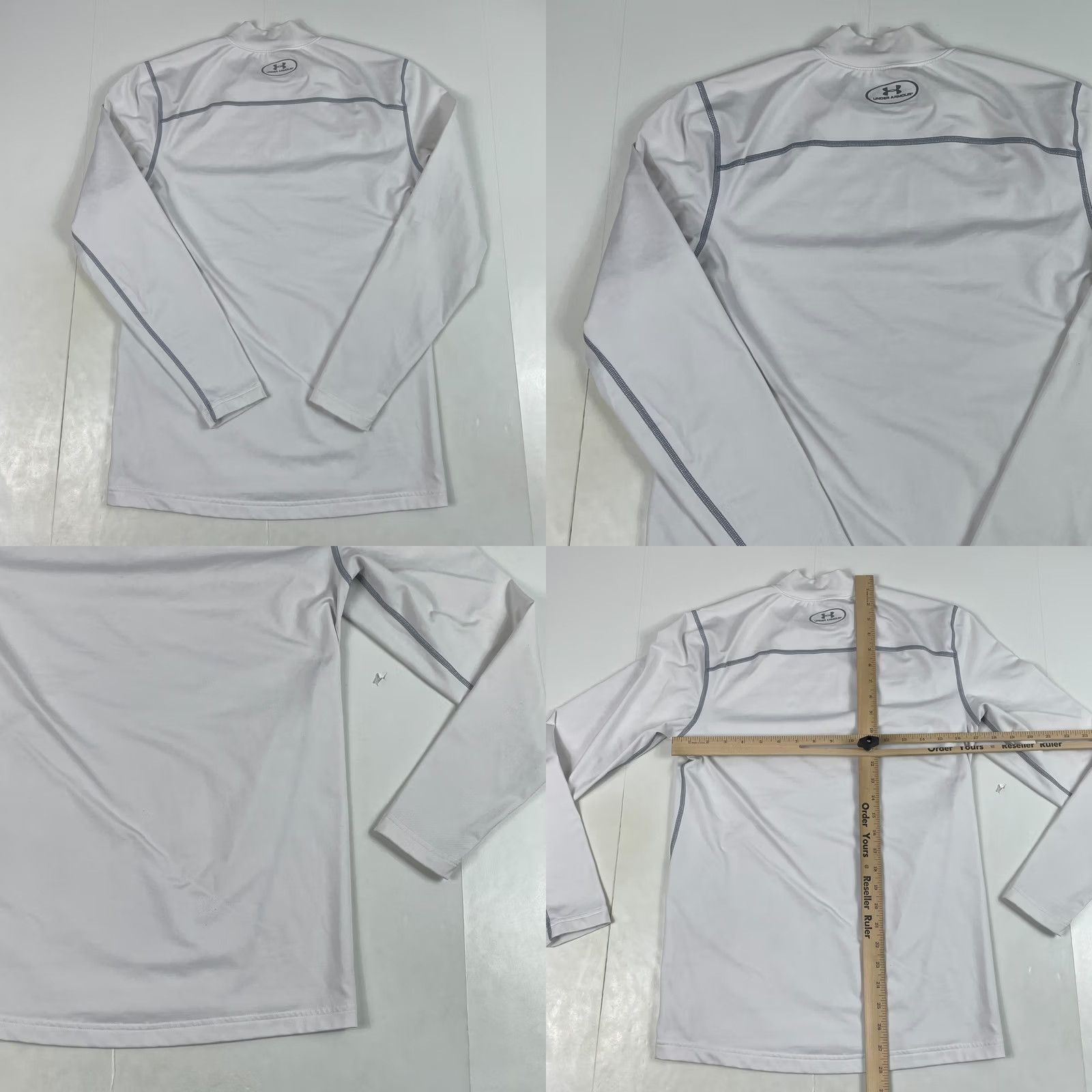 Under Armour Under armour Shirt Mens S White Small ColdGear Compression Mock Baselayer Workout Size US S / EU 44-46 / 1 - 8 Thumbnail