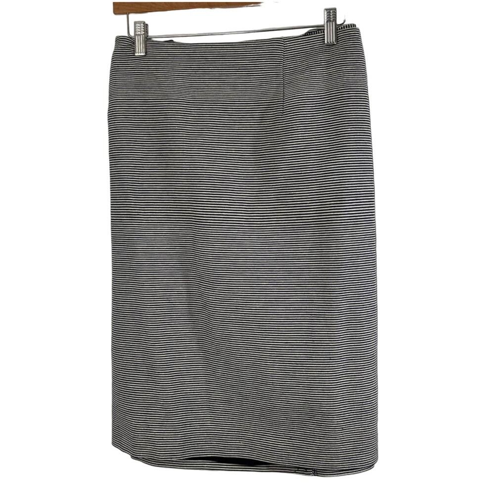 Robert Talbott NWT Talbots Navy and White Pin Striped Pencil Skirt Womens Size 42" / US 20 - 1 Thumbnail