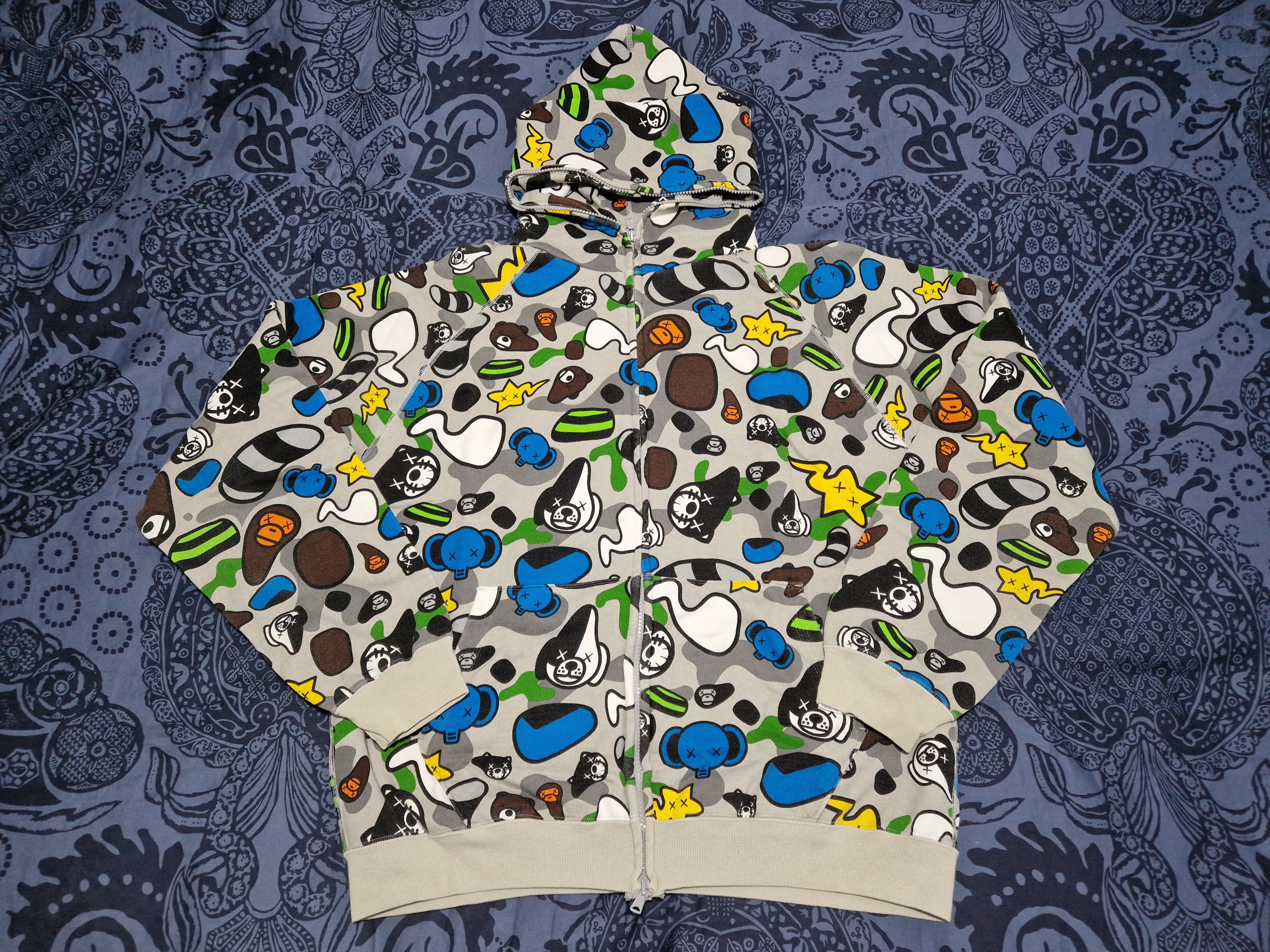 Bape × Kaws Baby Milo Animal Kingdom Full Zip Hoodie | Grailed