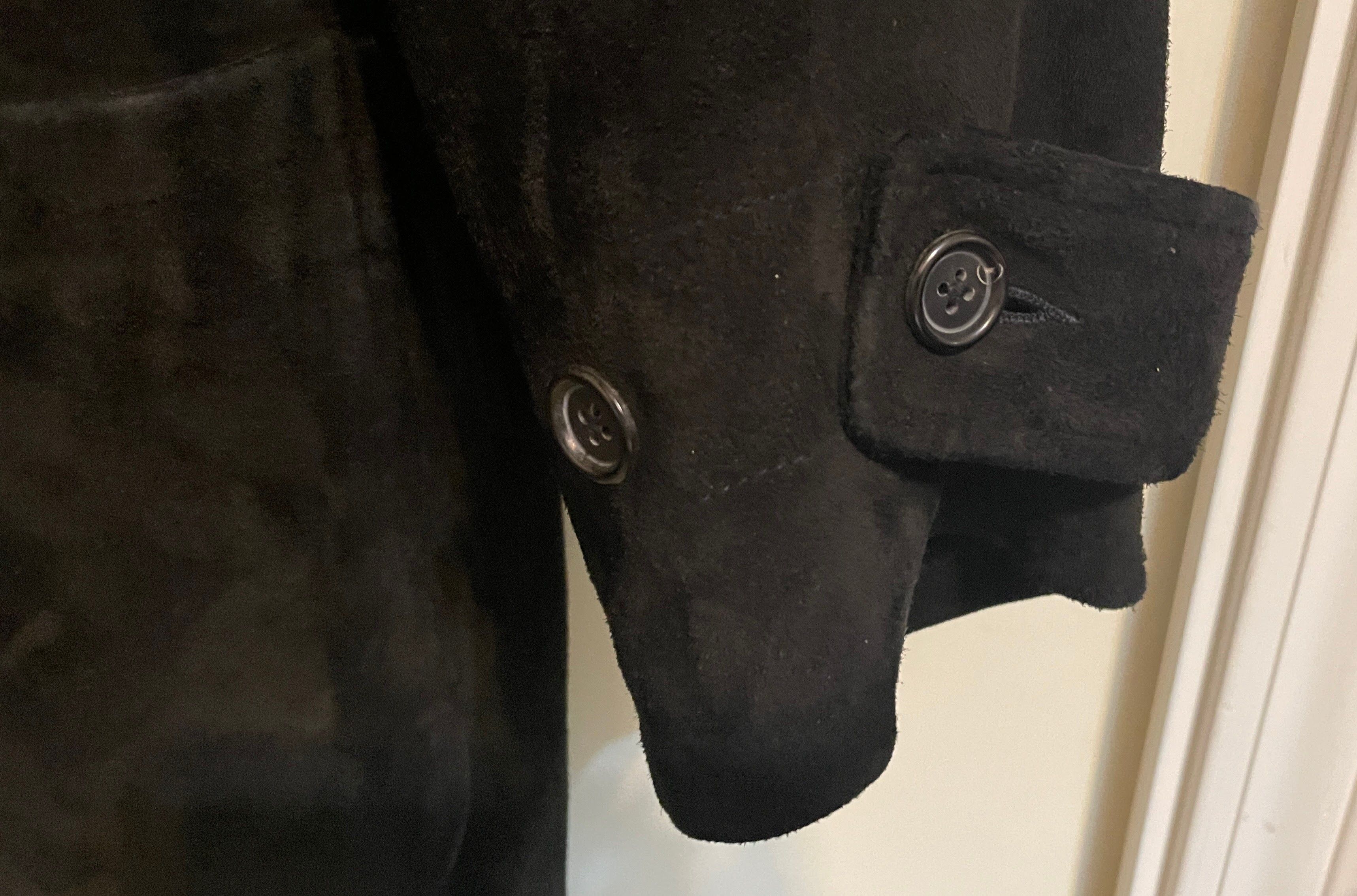 Polo Ralph Lauren RARE Black Suede Hooded Duffel Coat, Wool Lined - M/L Size US L / EU 52-54 / 3 - 5 Thumbnail