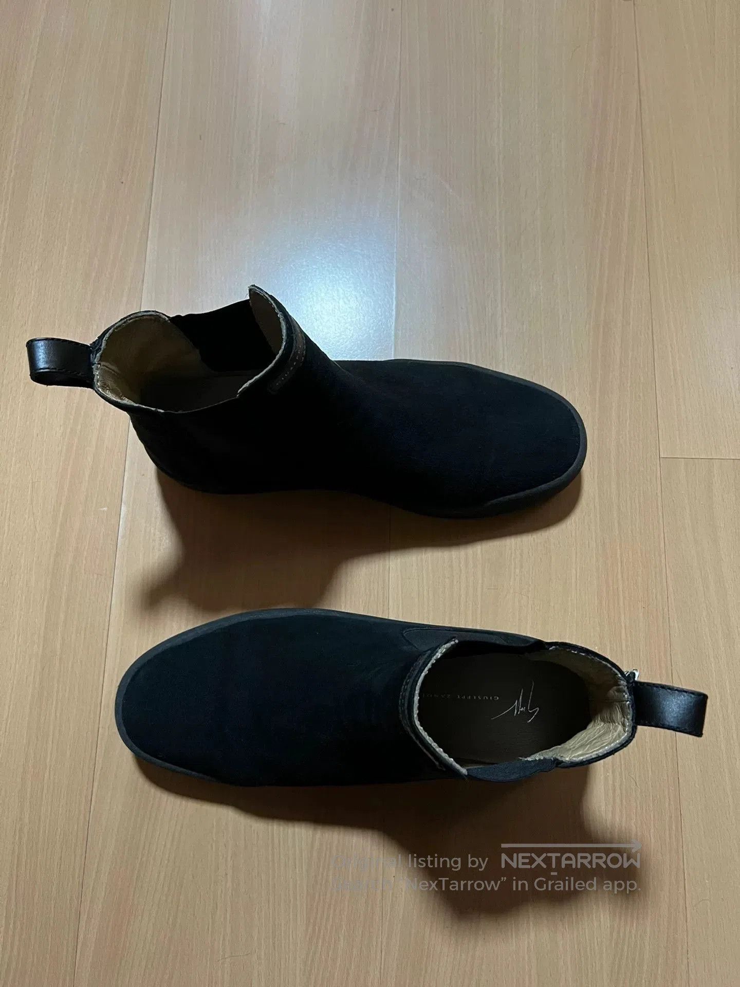 Giuseppe Zanotti black suede zipper Chelsea ankle boots. Size US 10 / EU 43 - 2 Thumbnail