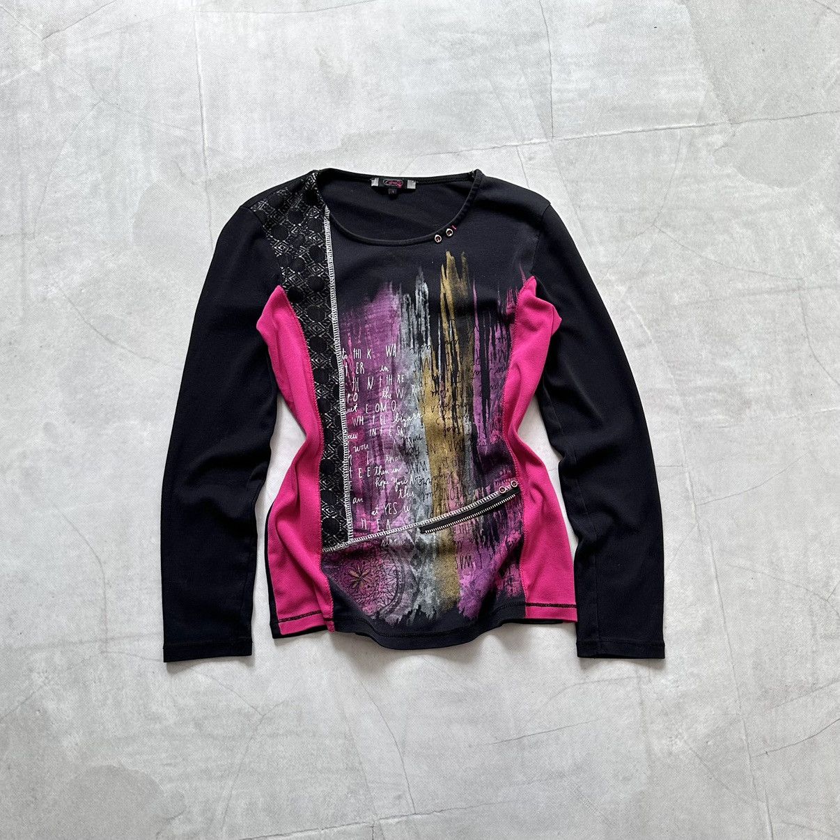 Hysteric Glamour × Undercover Y2K Painted Top Lace Long Sleeve Cop Copine Vibe Size S / US 4 / IT 40 - 1 Thumbnail