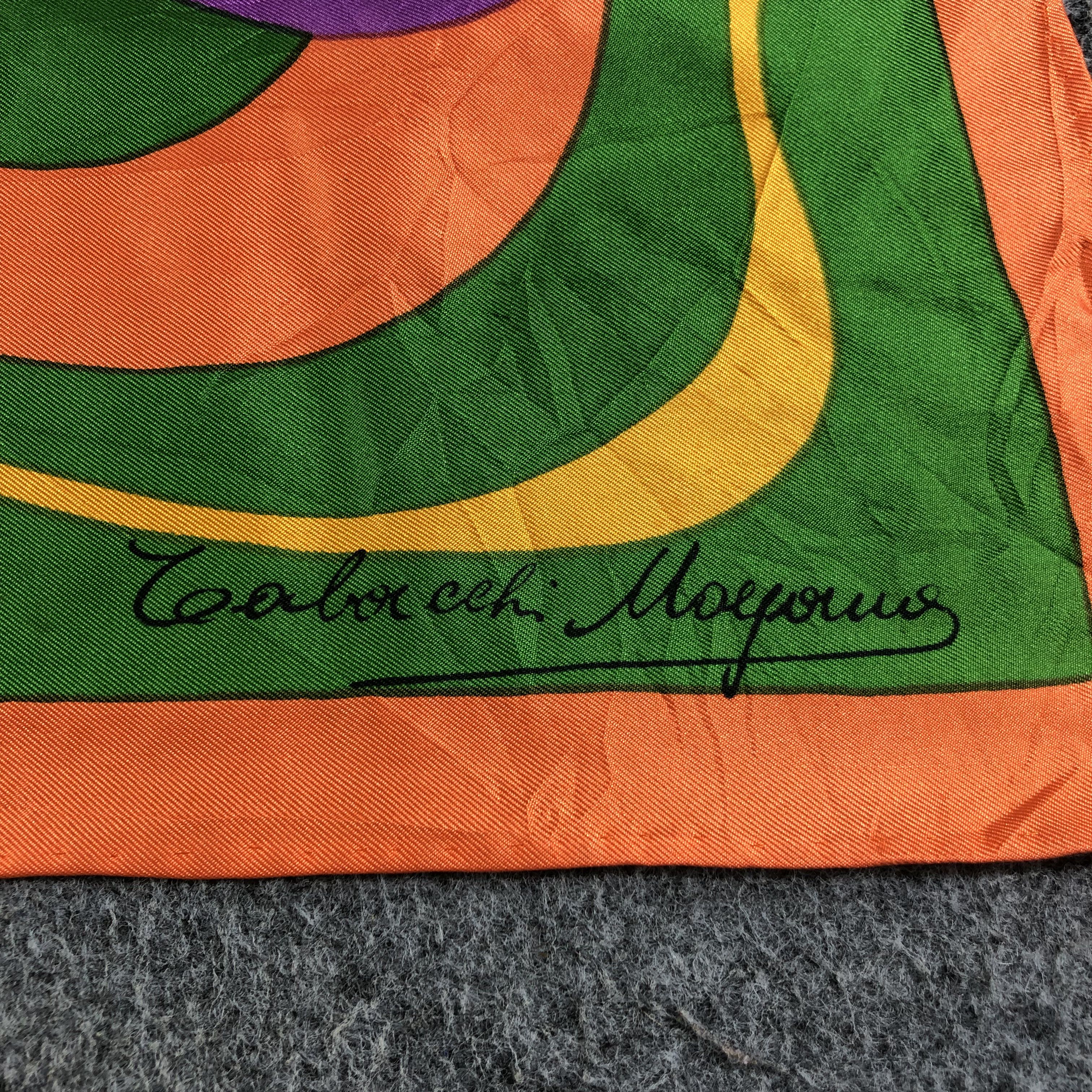 Japanese Brand Luxury Abstract Hand Rolled Silk Scarf M450 Size ONE SIZE - 3 Thumbnail