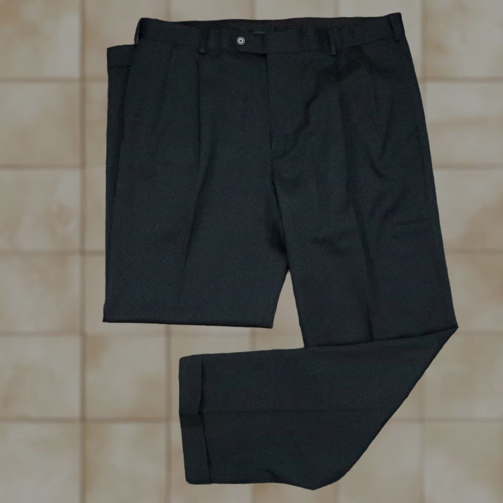 Brooks Brothers Brooks Brothers Mens Pants Black Wool Madison Fit Double Pleat Cuffed 38x32 Size US 38 / EU 54 - 1 Thumbnail