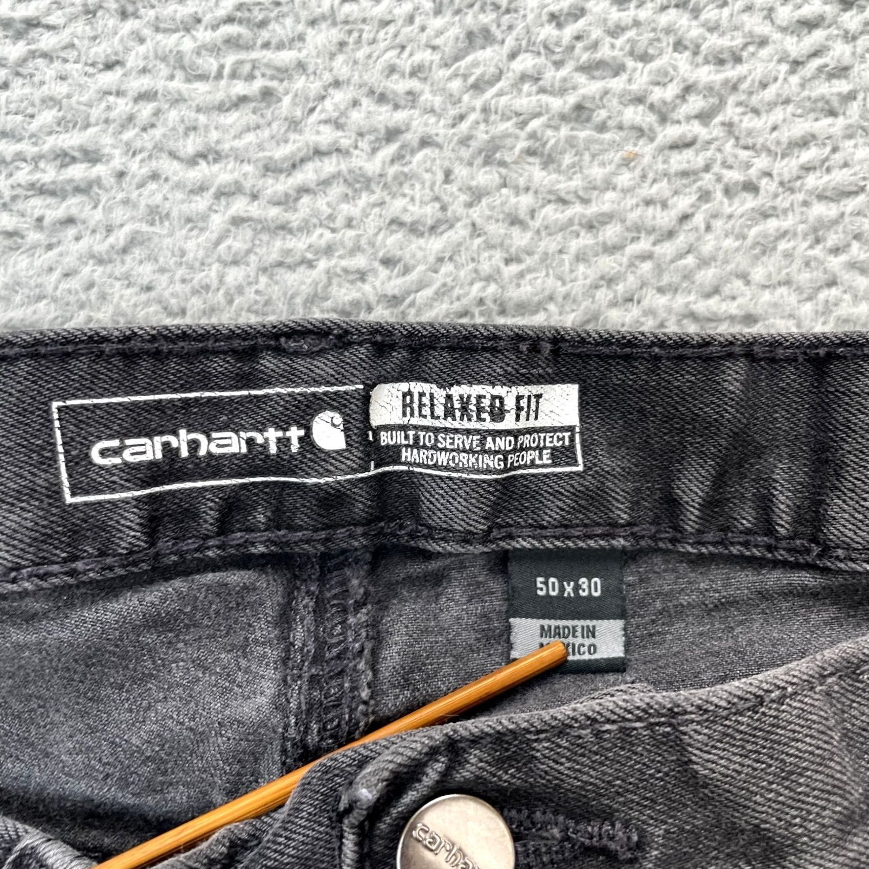 Carhartt Carhartt Mens Jeans Gray Relaxed Straight Rugged Flex Stretch Denim Cotton 50x30 Size US 34 / EU 50 - 3 Thumbnail