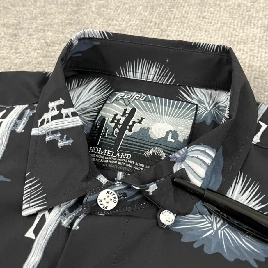 Etro VINTAGE Rifle Shirt Mens Large Black White Homeland Guns Cactus Desert Button-Down Size US L / EU 52-54 / 3 - 2 Thumbnail