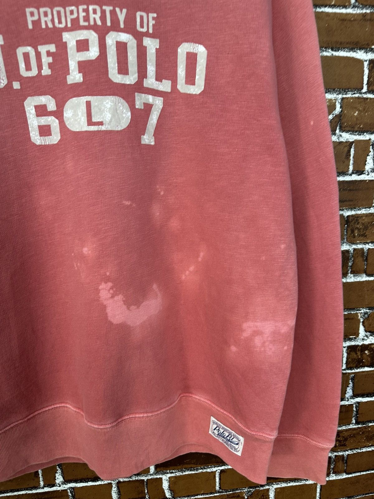Polo Ralph Lauren Vintage US Polo Ralph Lauren Faded Bleach Crewneck Z401 Size US M / EU 48-50 / 2 - 2 Thumbnail