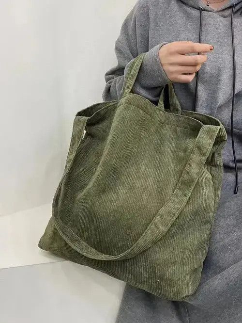 Tote Bag Vintage Japananese Brand Corduroy in Green, Men's