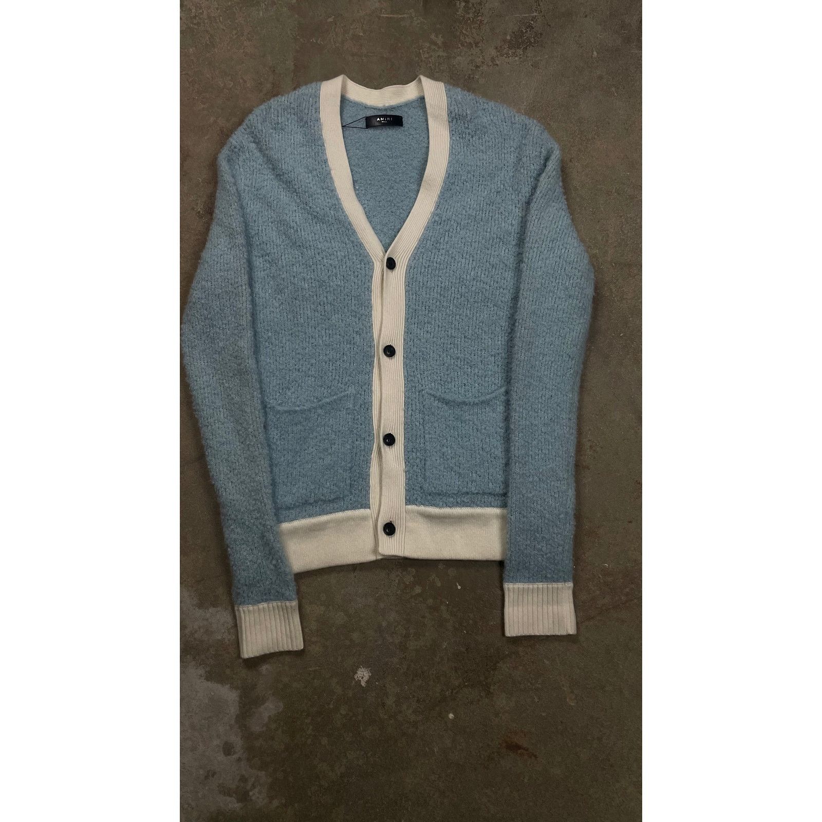 Amiri Amiri Light Blue Cardigan Used Small Size US S / EU 44-46 / 1 - 1 Thumbnail