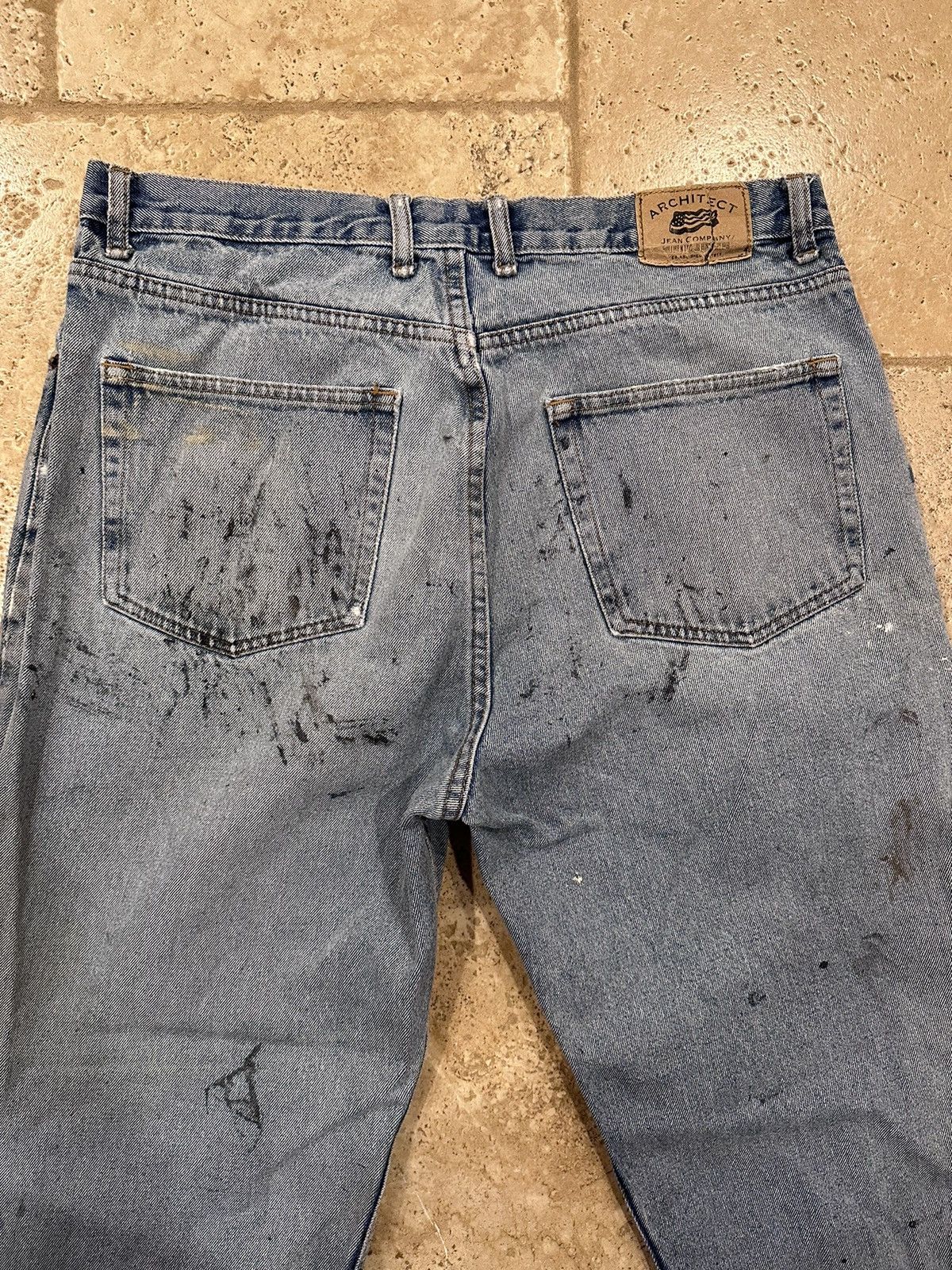 Architect × Vintage Vintage Architect Distressed Thrashed Paint Denim Blue Jeans Size US 36 / EU 52 - 6 Thumbnail
