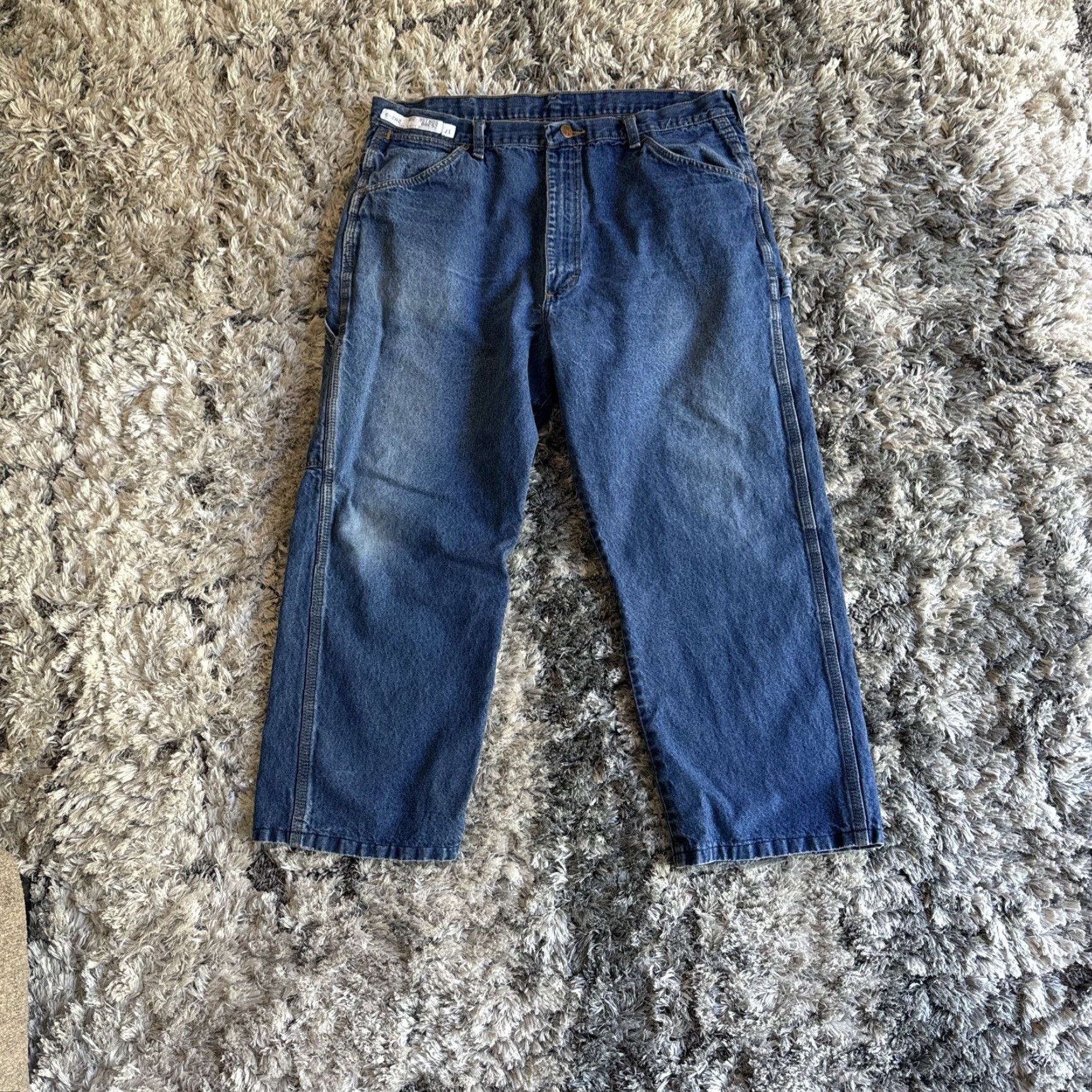 Wrangler Big Ben Jeans Denim Vintage Blue Mens Straight USA Size 38x29 Carpenter Jeans Denim USA Mens Straight 38 29 Blue Size US 38 / EU 54 - 6 Thumbnail