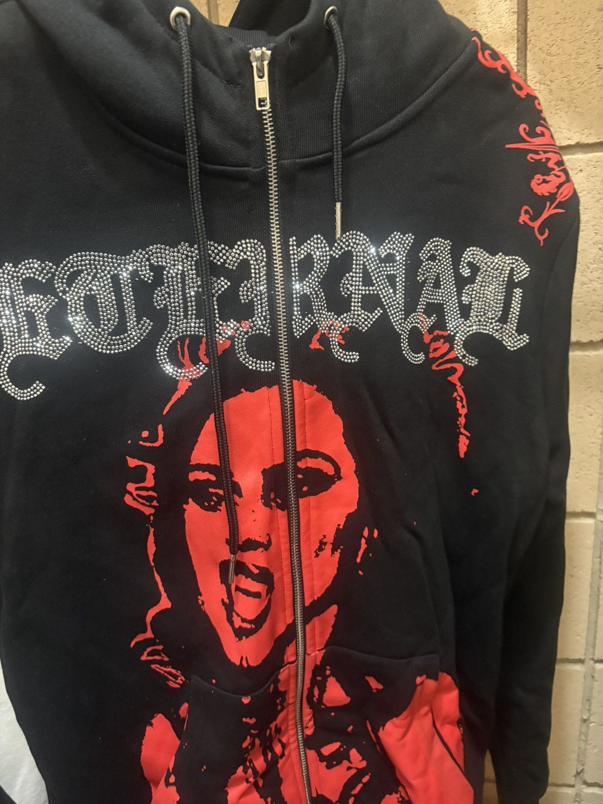 Eternal Artwear rhinestone zip up hoodie