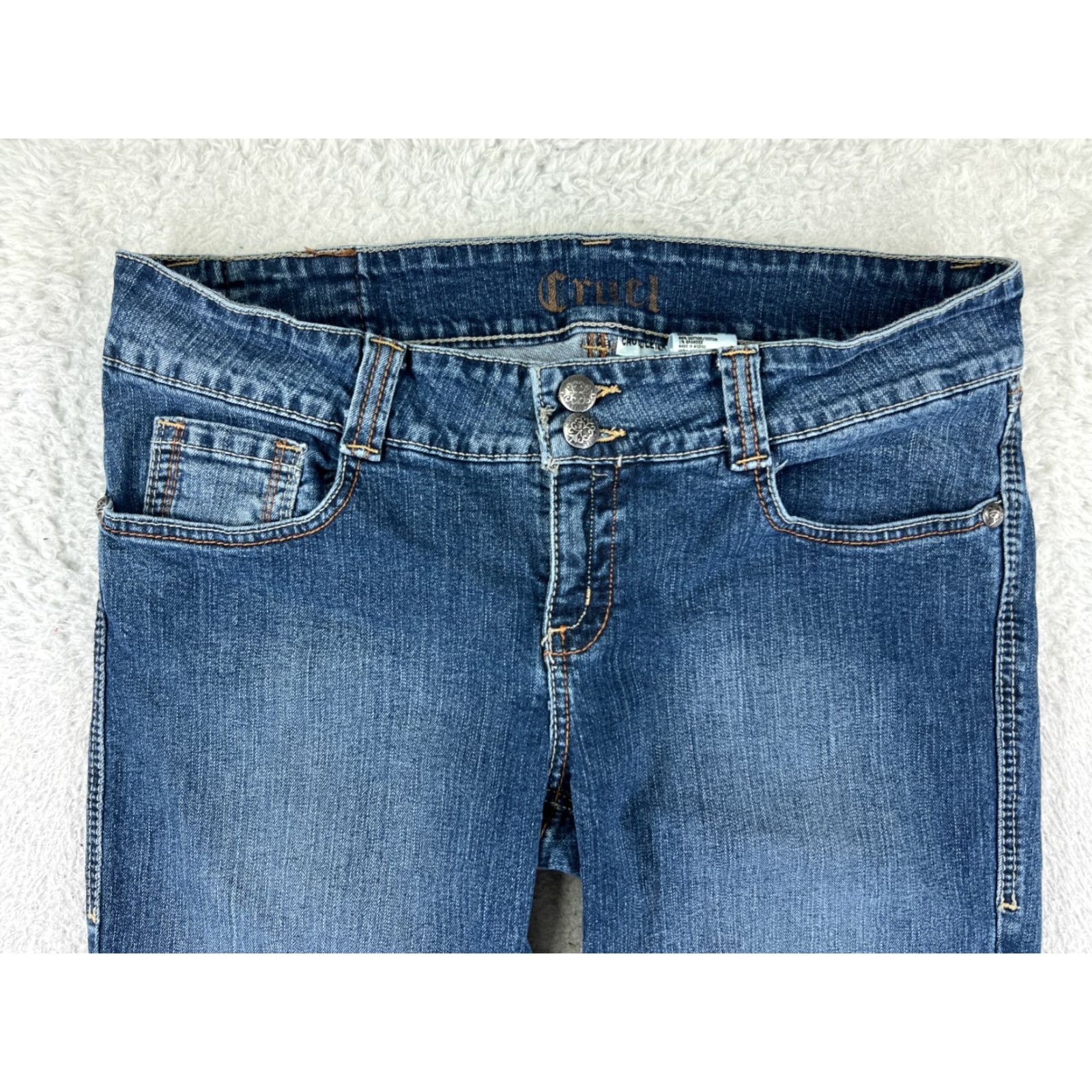 Vintage Cruel Girl Jeans Womens Bootcut Denim Blue 30x32 11 Regular Cotton Embroidered Pockets Zipper Zip Inseam 32 Size 32" / US 10 / IT 46 - 6 Thumbnail