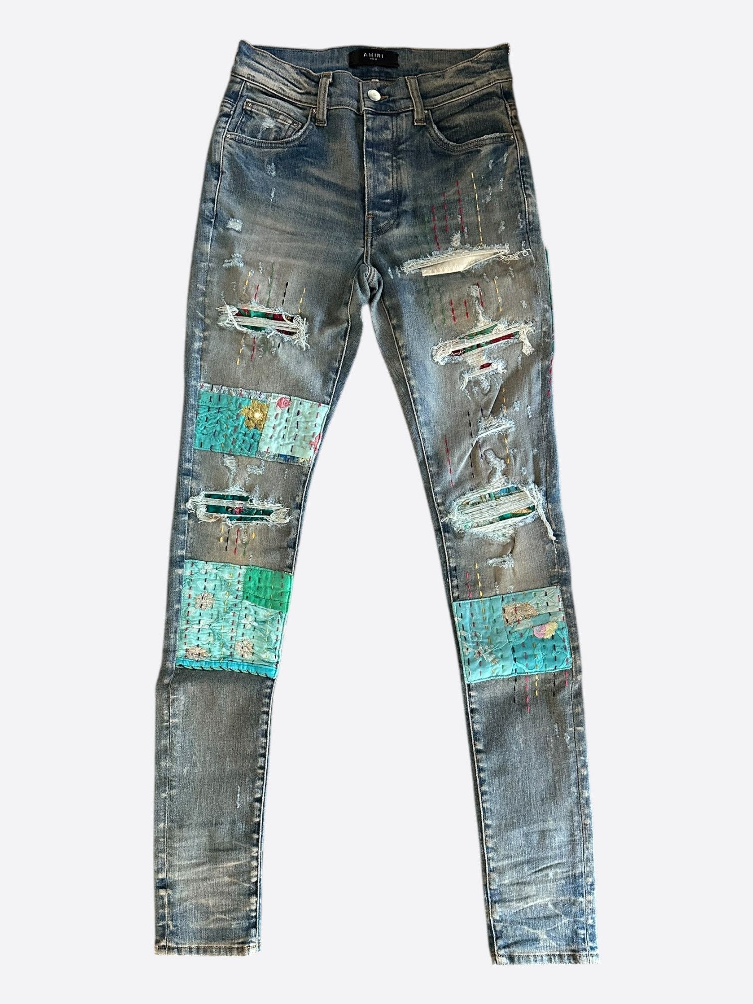 Amiri Amiri Clay Indigo Quilted Patch Jeans Size US 36 / EU 52 - 1 Thumbnail