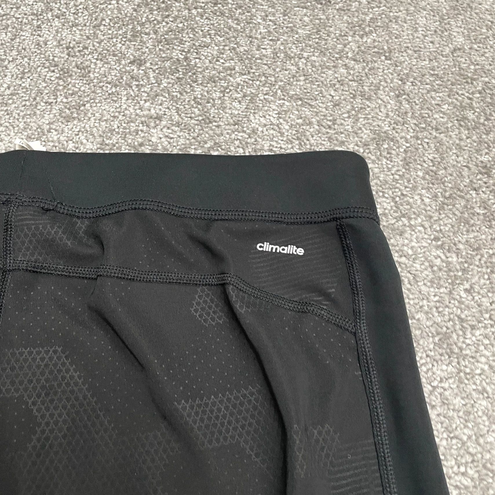 Adidas Adidas Climalite Tech Fit Cropped Leggings Women XL Black Patterned Active 34x18 Size 40" / US 18 - 3 Thumbnail