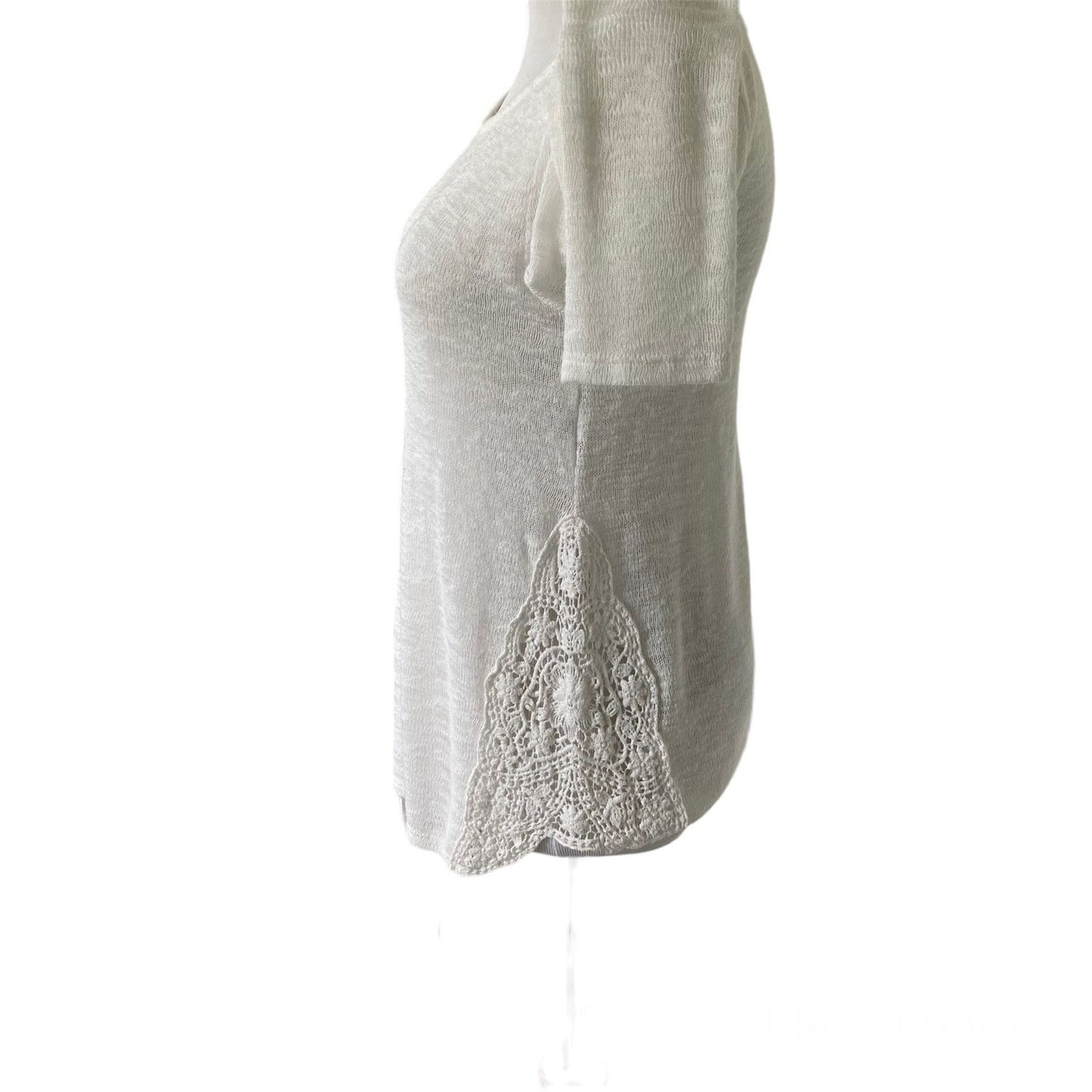 Other NEW Small White Long Sleeve Lightweight Crochet Sweater Size S / US 4 / IT 40 - 3 Thumbnail