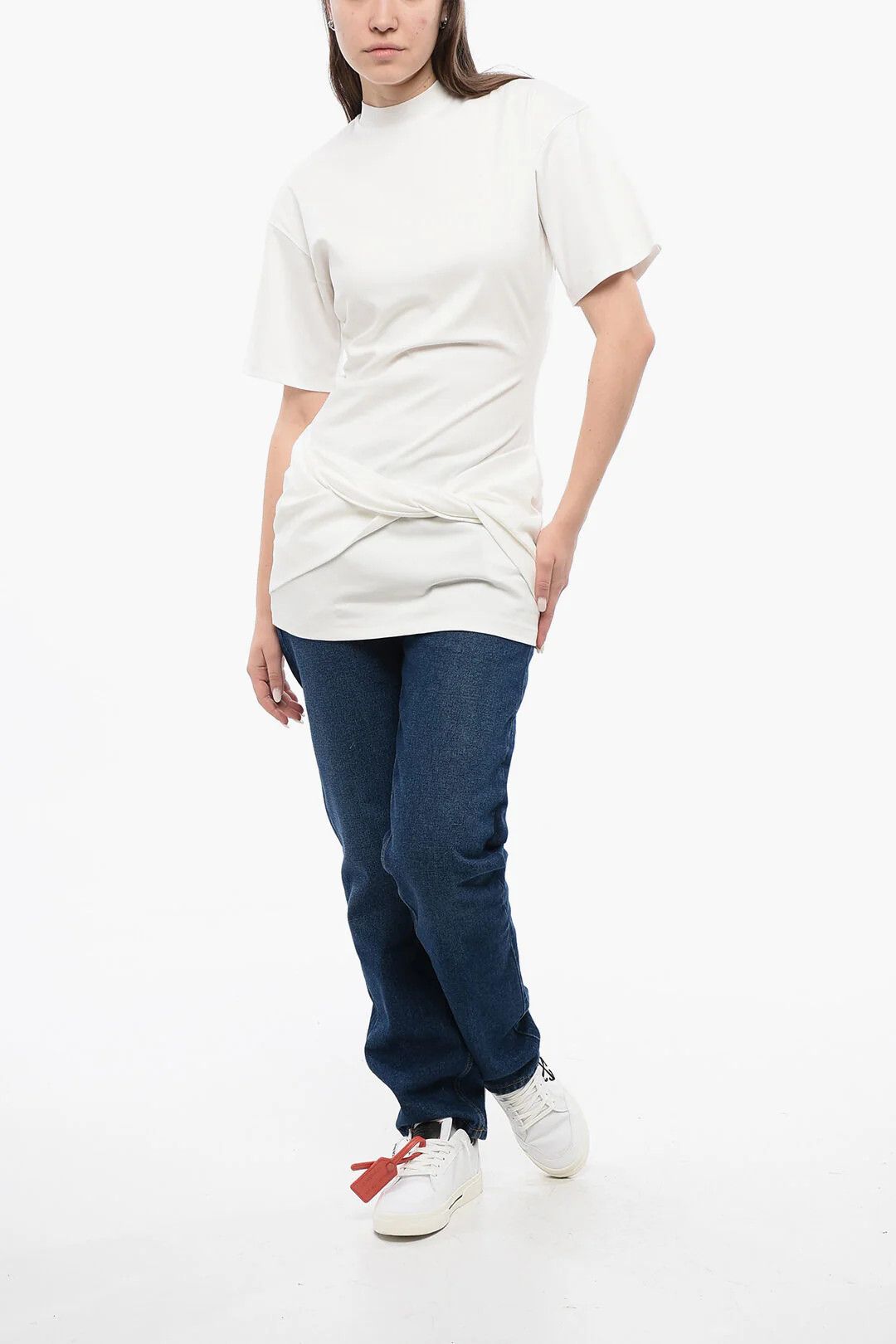 Off-White og1mm0426 Plain Cotton Crewneck T-Shirt in White Size XS / US 0-2 / IT 36-38 - 4 Thumbnail