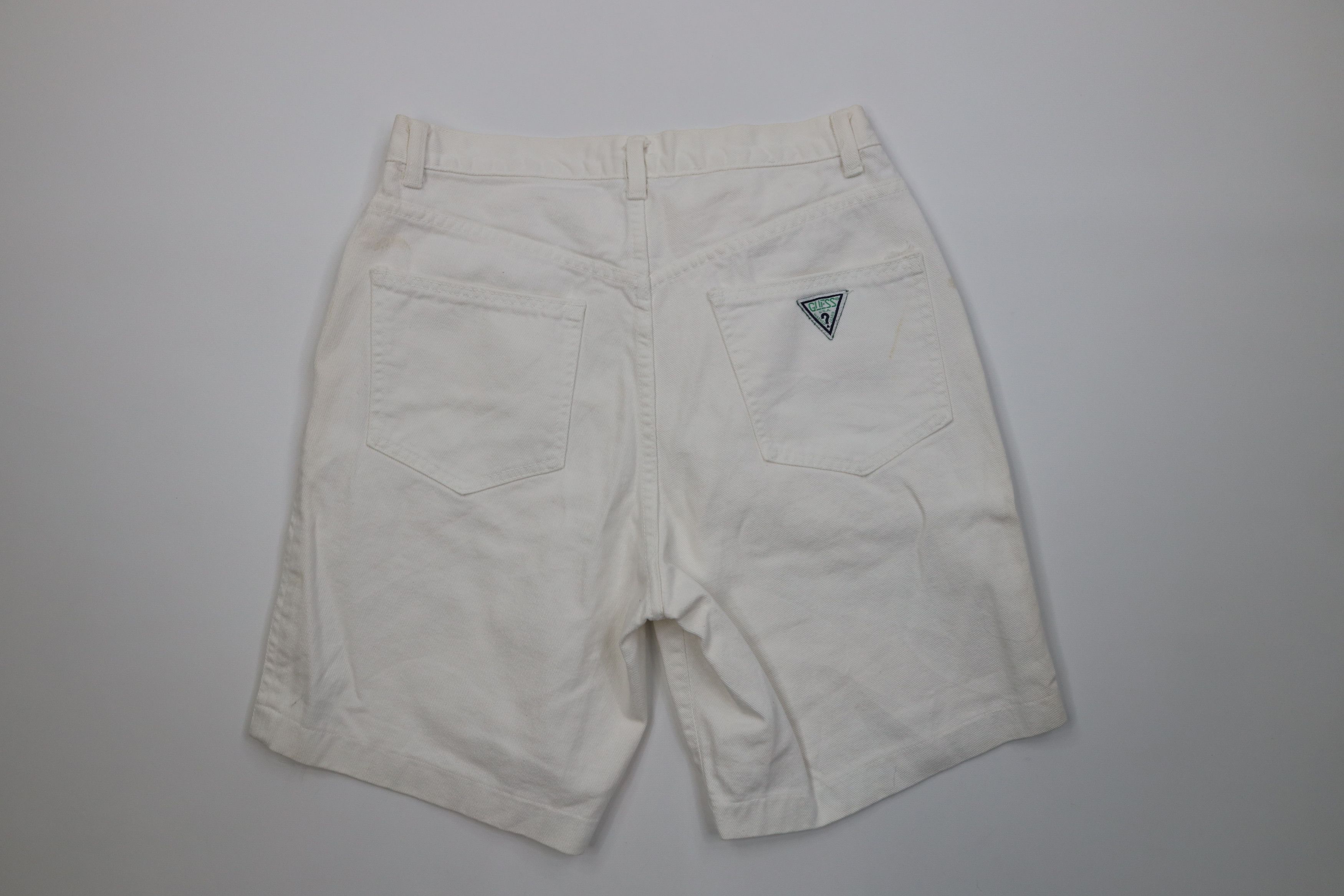 Guess Vintage 90s Guess Relaxed Fit Denim Jean Shorts White USA Size US 31 - 10 Thumbnail