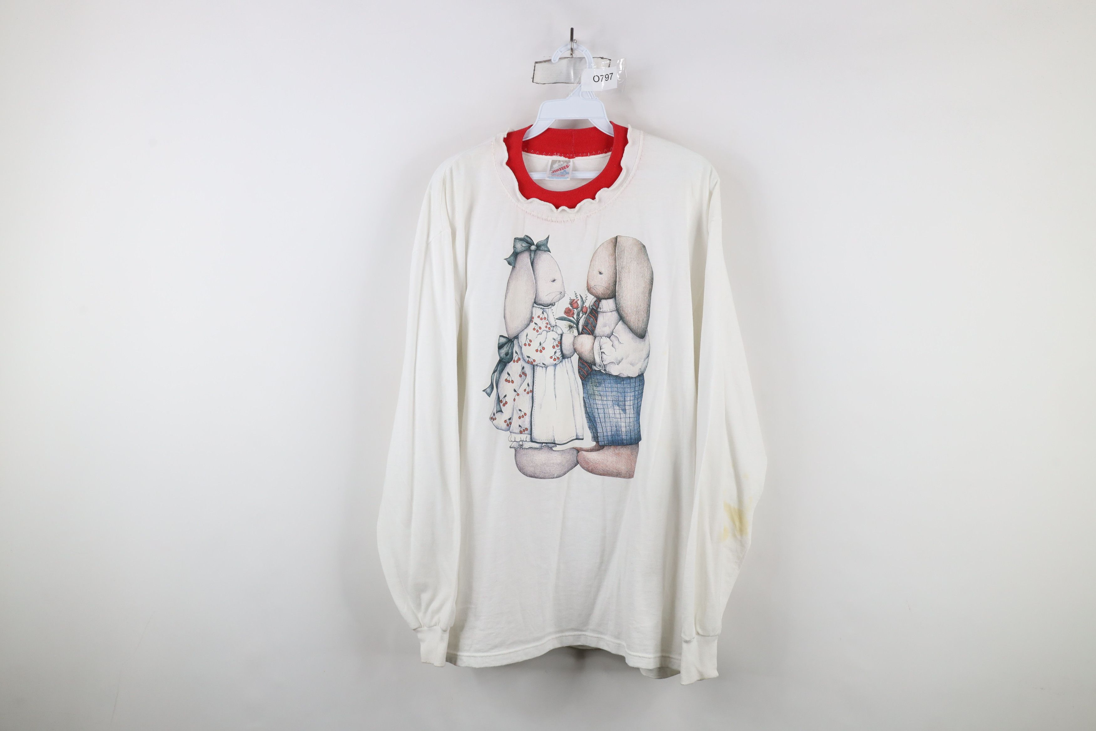 Vintage Vintage 90s Couple Bunny Rabbits Long Sleeve T-Shirt USA Size XL / US 12-14 / IT 48-50 - 1 Thumbnail