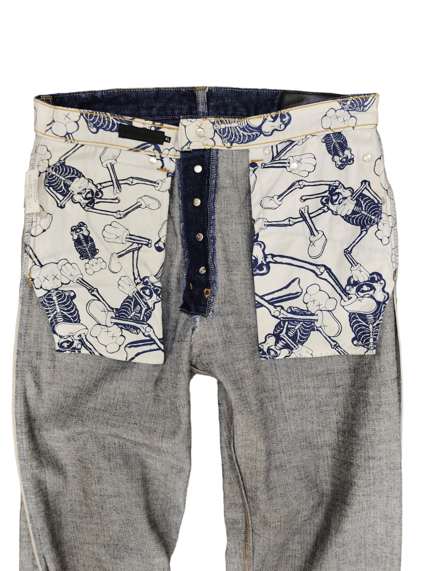 Kaws × Medicom Toy × Original Fake Original Fake X Kaws Selvedge Distressed Hem Denim Jeans Size US 33 - 2 Thumbnail