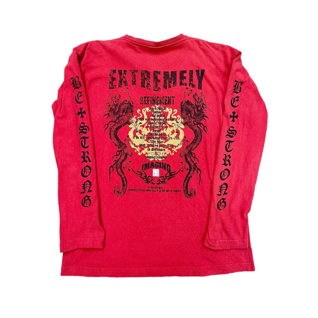 Japanese Brand × Vintage VINTAGE ETREMELY CROSS DRAGON BE STRONG BACKHIT Size US M / EU 48-50 / 2 - 1 Thumbnail