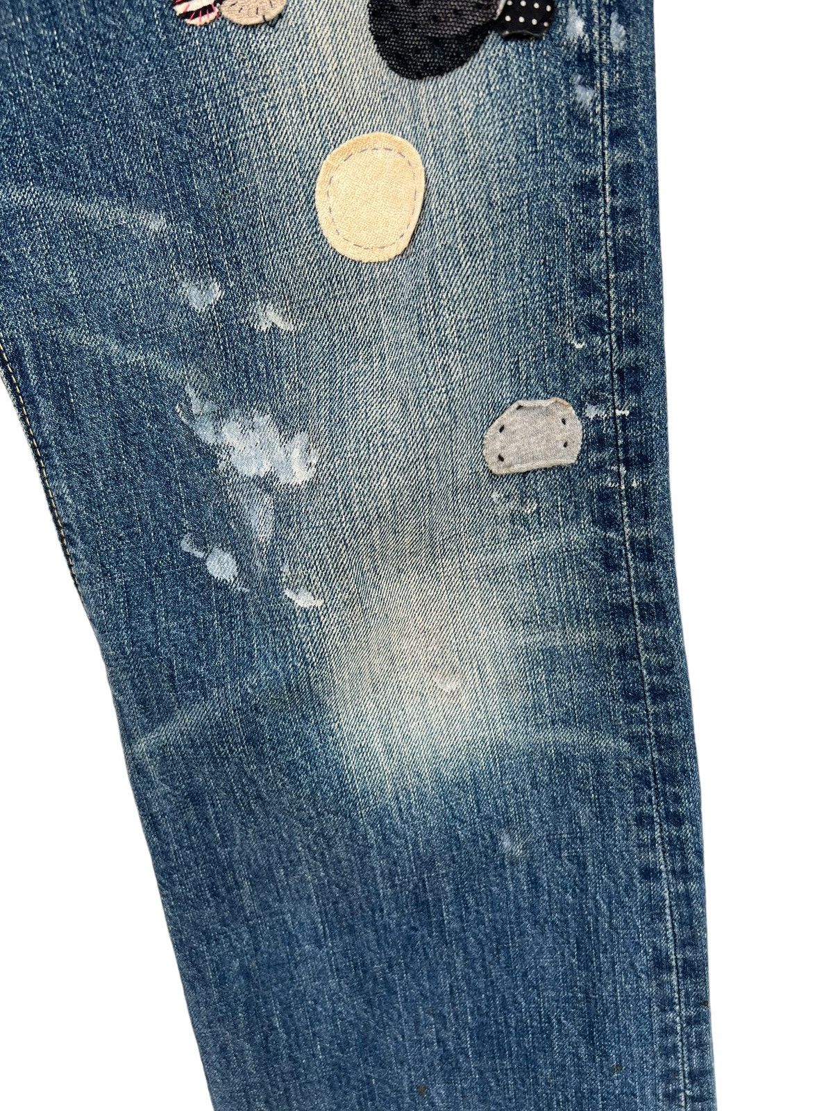 Vintage Vintage RNA Japan Distress Patchwork Mud Denim Flare Jeans Size US 29 - 12 Thumbnail