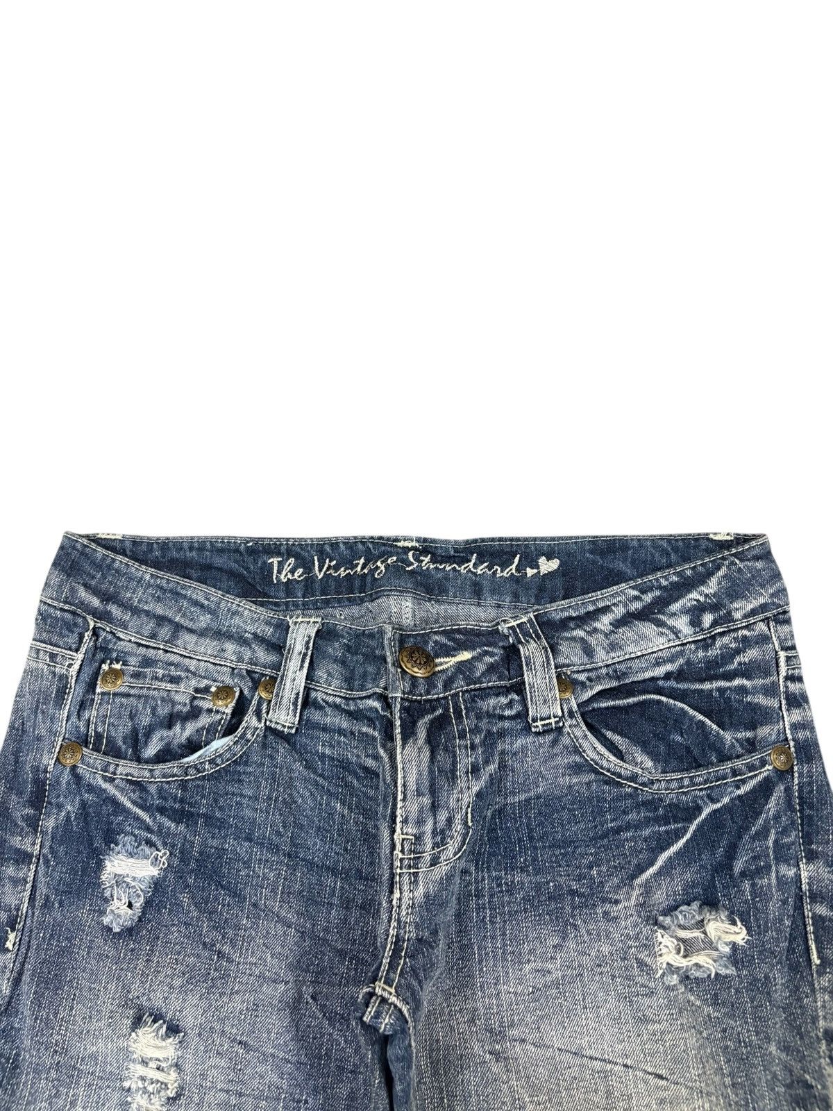 Yasuyuki Ishii Vintage Japanese Brand Faded Distressed Flare Jeans Size 30" / US 8 / IT 44 - 4 Thumbnail