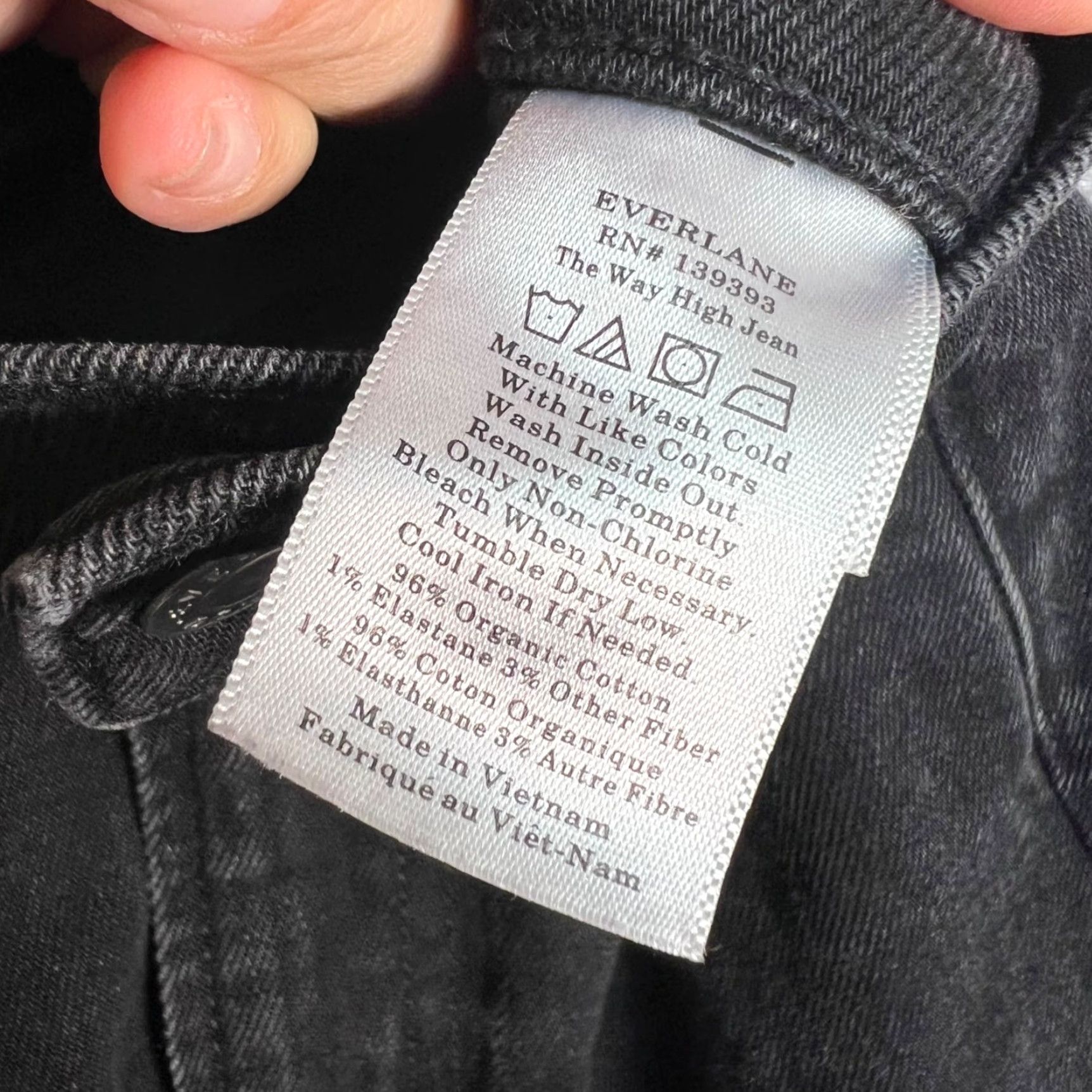 Everlane Everlane The Way High Jeans Denim Black Organic Cotton Size 24 Womens Size 42" / US 20 - 4 Thumbnail