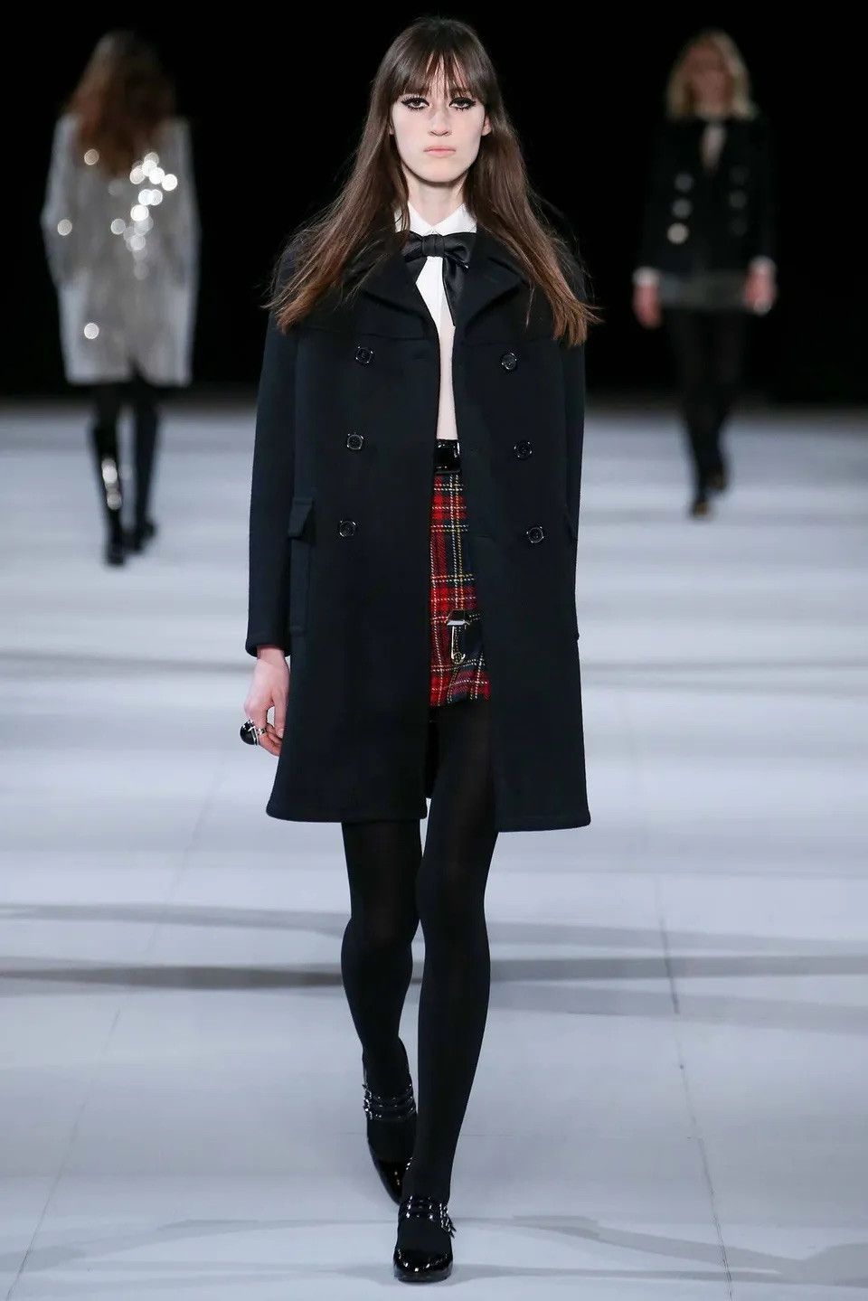 Saint Laurent Runway FW 14 Tartan Wool Skirt Sz 40