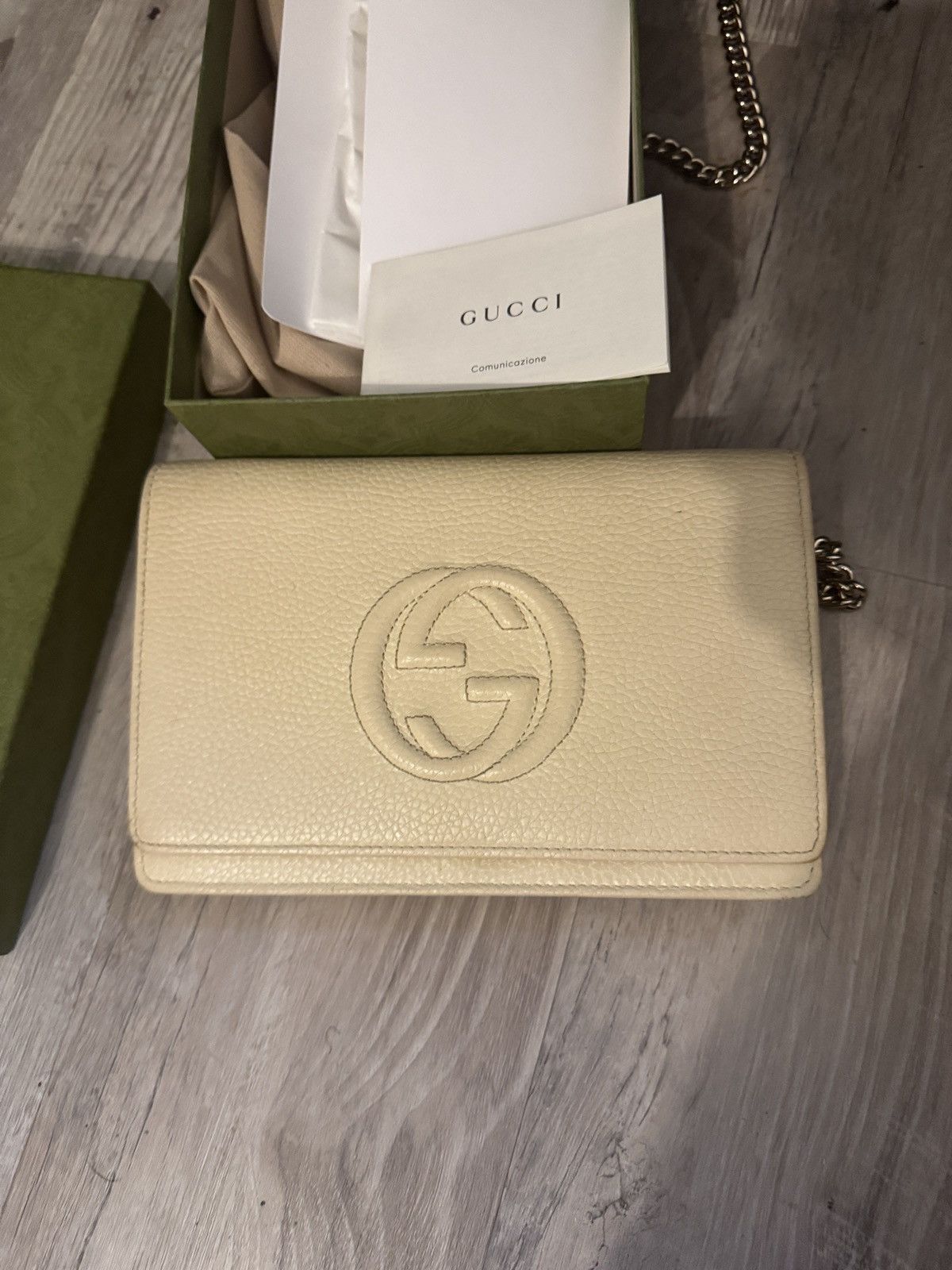 Gucci Cream Gucci wallet with chain crossbody Size ONE SIZE - 4 Thumbnail