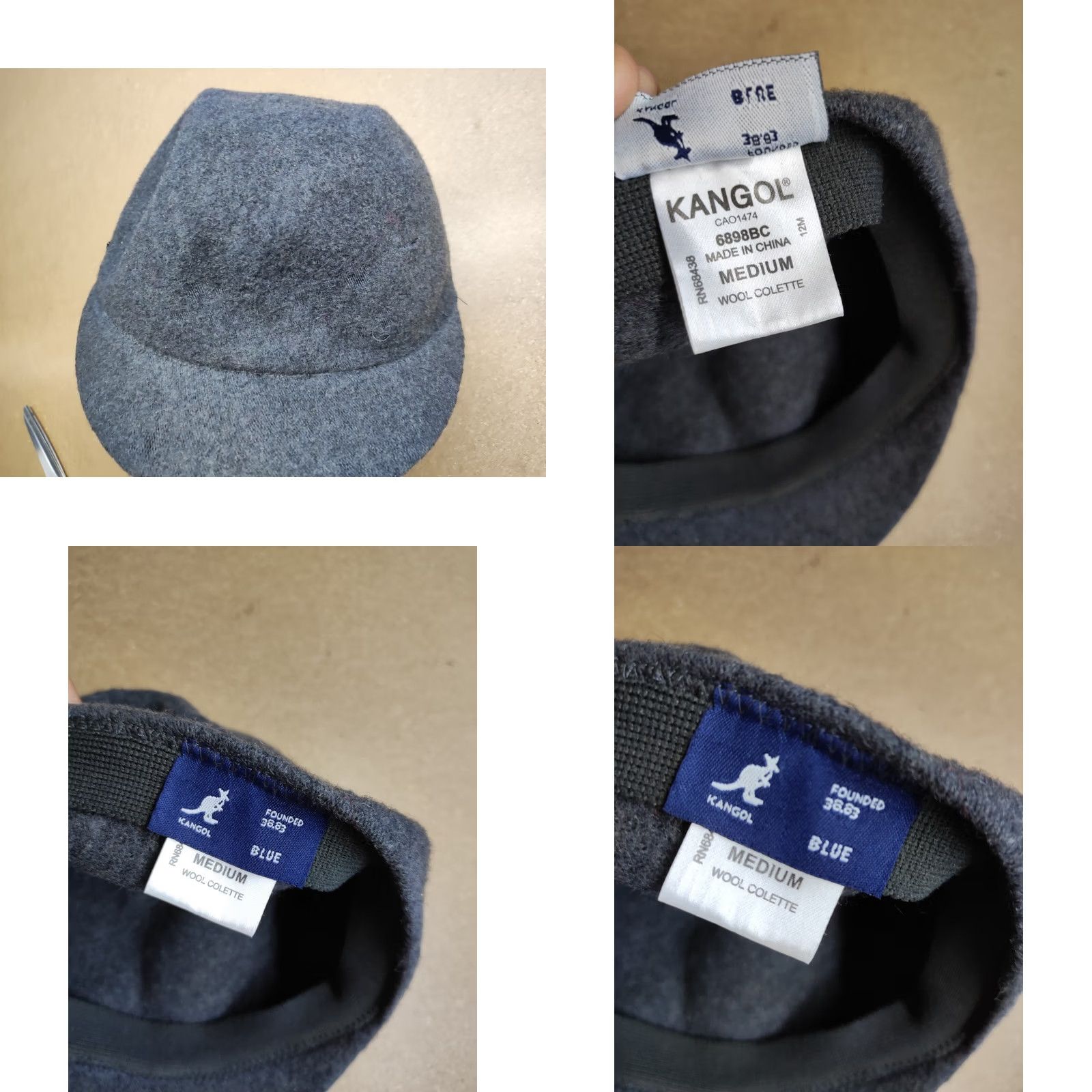 Kangol Kangol Mens Beret Hat Wool Fleece Gray Size M Casual Beret Cap Collette Central Peak Mens Size US M / EU 48-50 / 2 - 8 Thumbnail