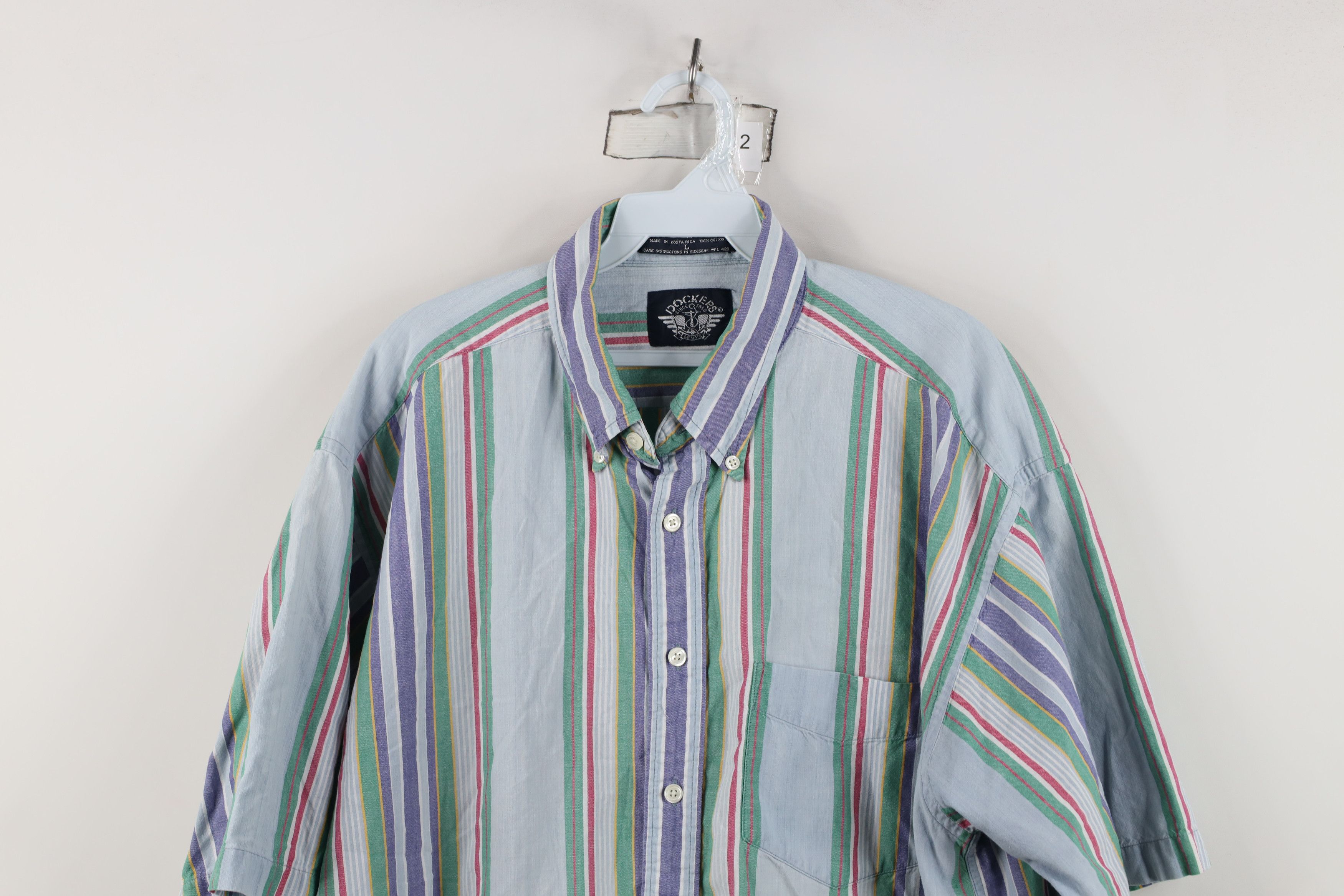 Vintage Vintage 90s Streetwear Striped Collared Button Down Shirt Size US L / EU 52-54 / 3 - 2 Thumbnail