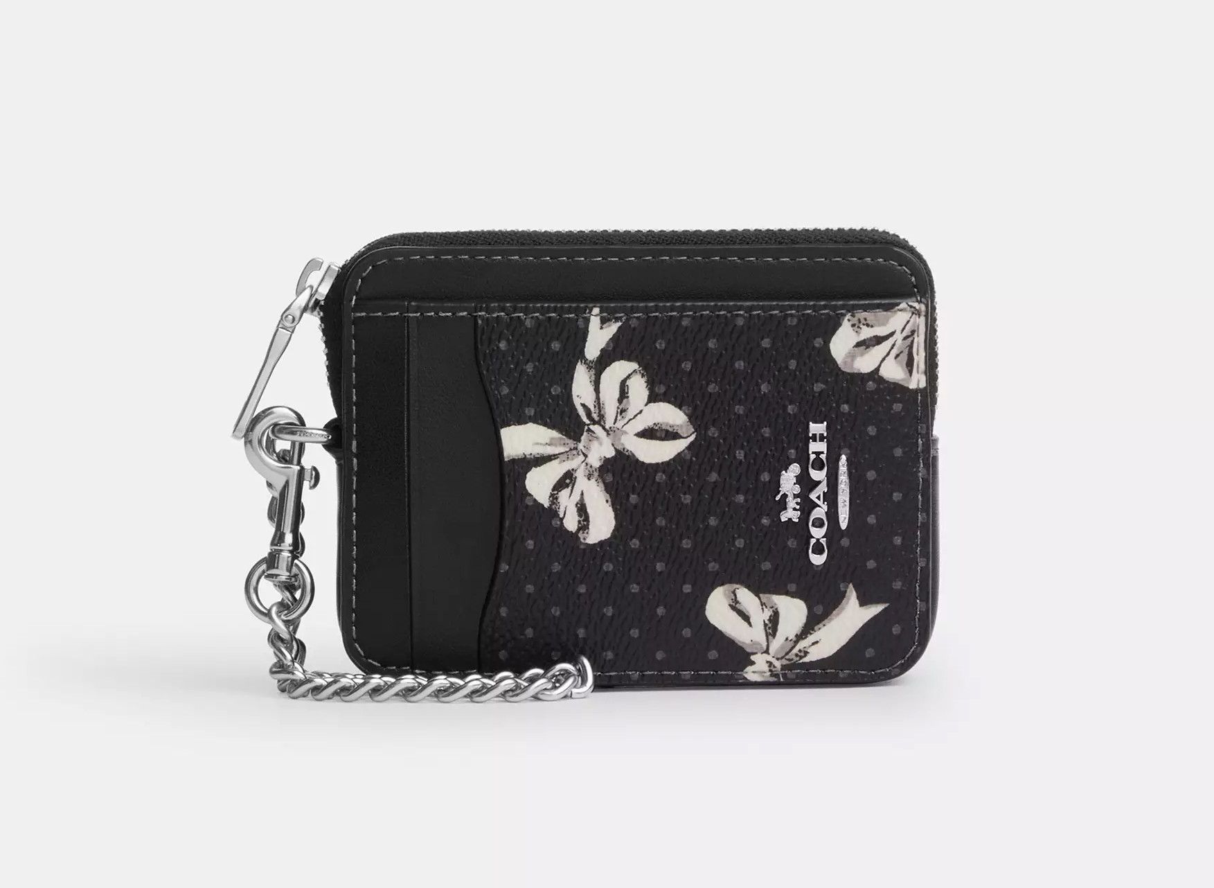 Coach Zip Card Case With Bow Print CZ466 Size ONE SIZE - 4 Thumbnail