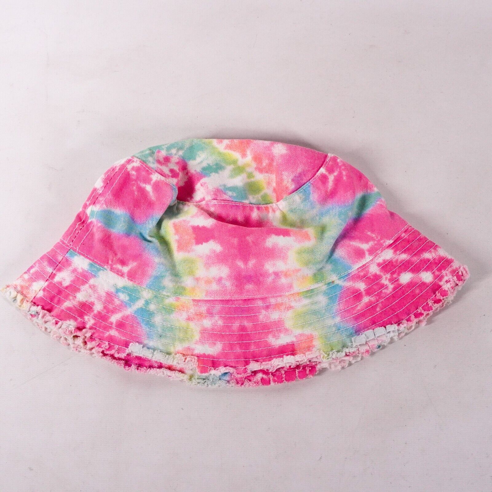 Pink Rainbow Swirl Colorful Tie Dye Bucket Hat Hippy Hippie Cap Size ONE SIZE - 4 Thumbnail
