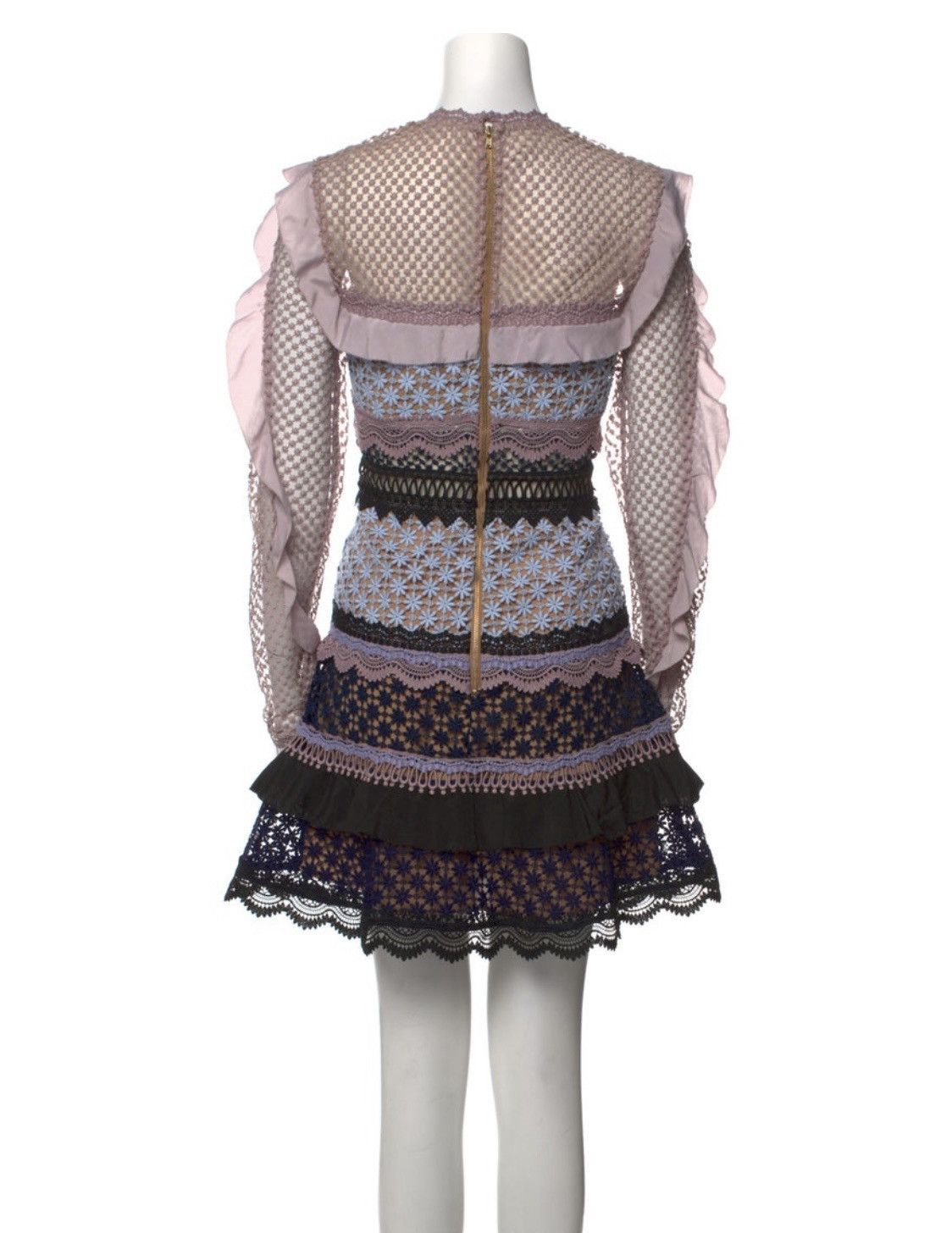 Self-Portrait Lace Pattern Mini Dress Size L / US 10 / IT 46 - 3 Thumbnail